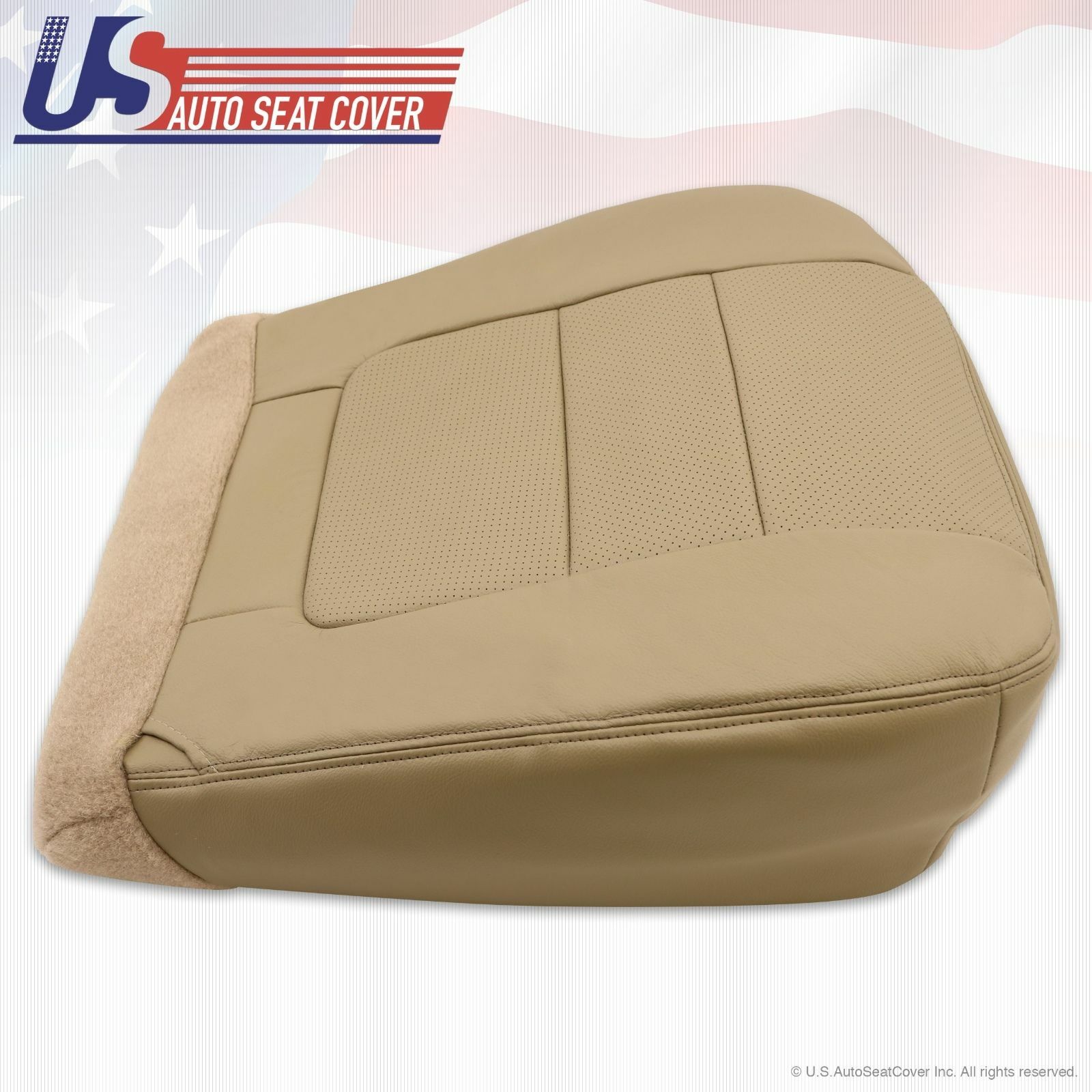2001 Fits Ford F-350 Lariat Driver Top & Bottom Lean Back Leather Seat Cover Tan