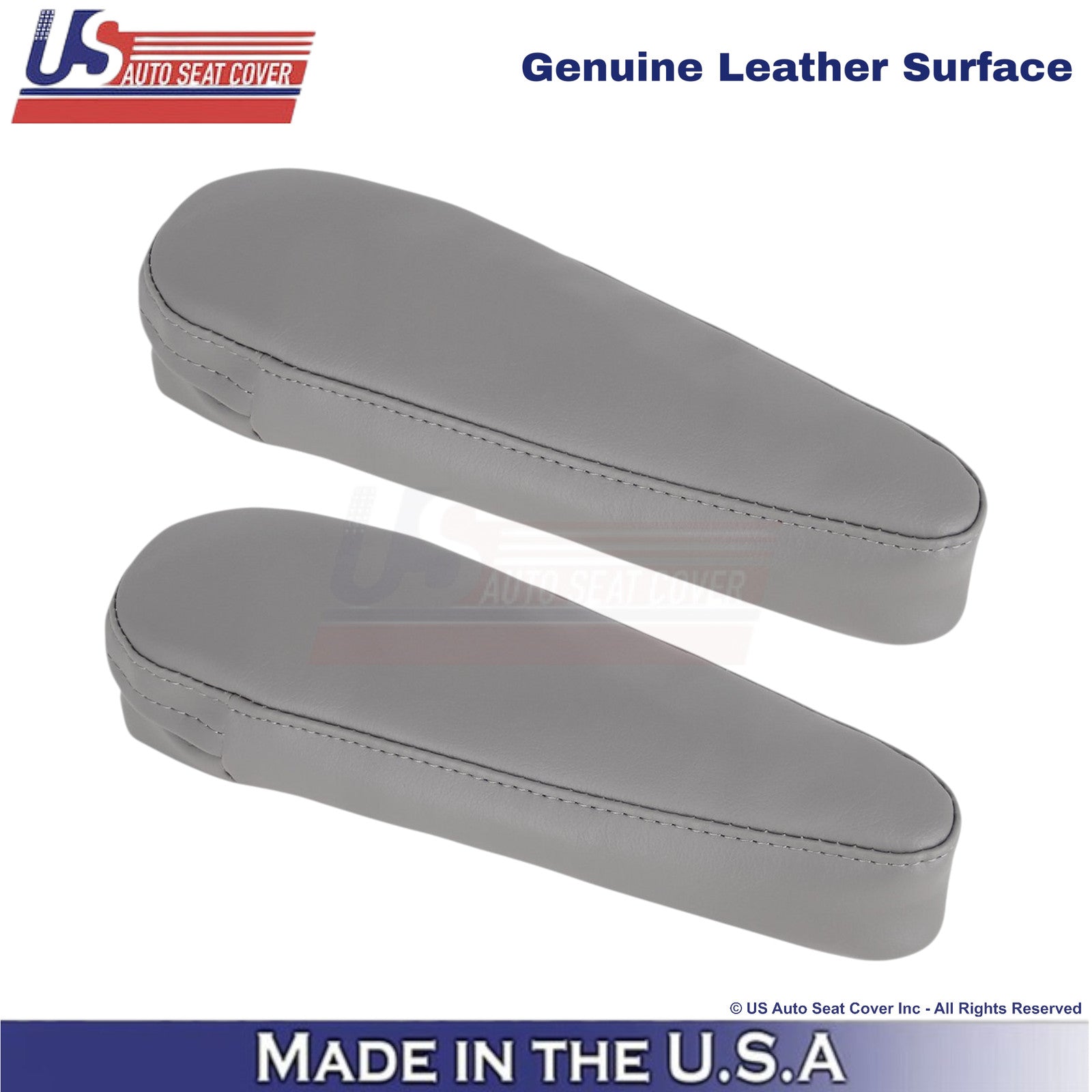 2000-2004 Fits Toyota Tundra Genuine Leather Front Armrest Covers Charcoal Gray