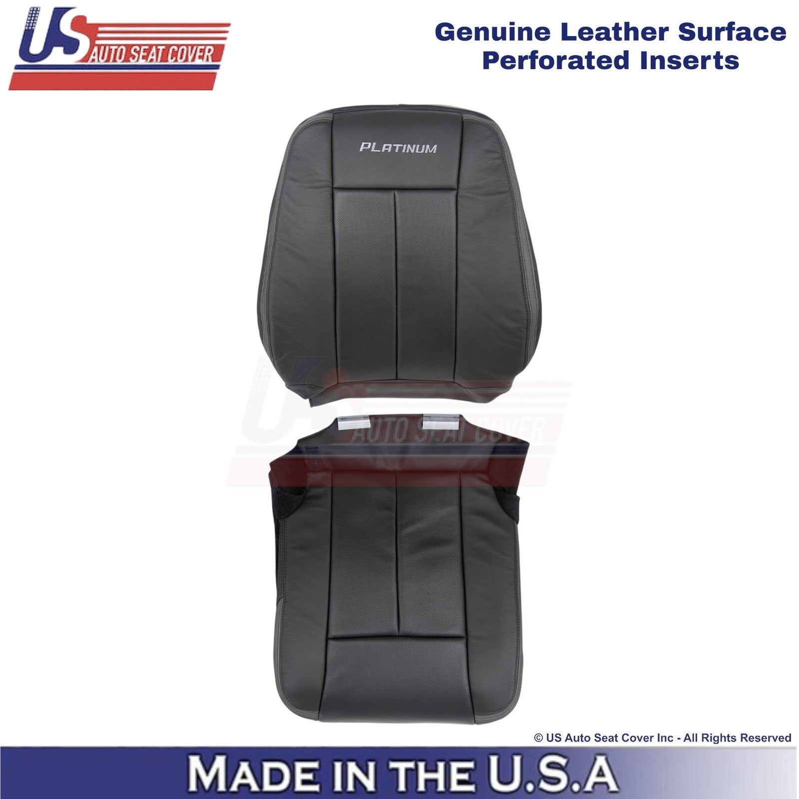 2015-2017 Fits Ford Expedition Platinum Genuine Leather Driver Side Covers Ebony