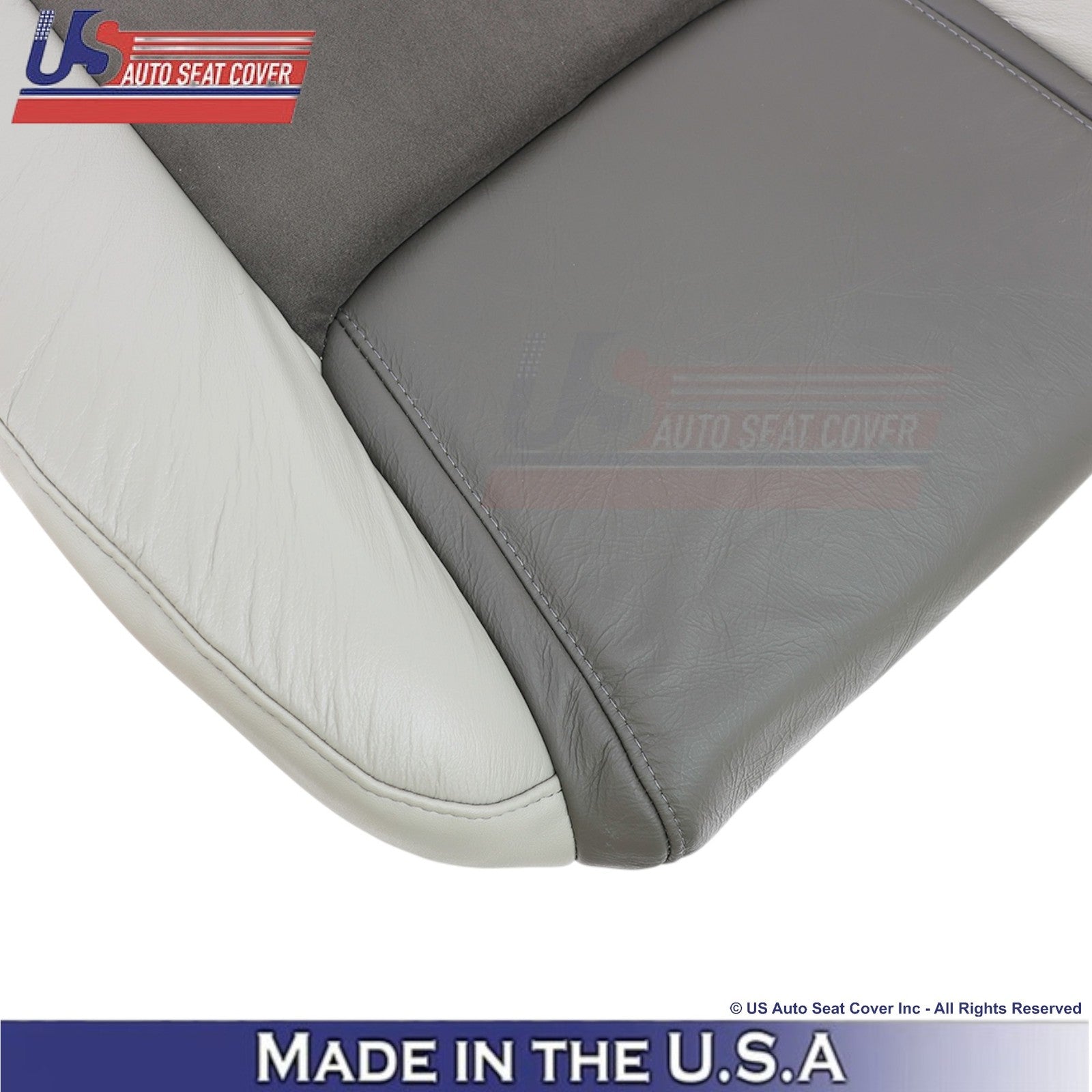 2006-2010 Fits Jeep Commander Leather & Suede Driver Seat Covers 2-Tone Gray