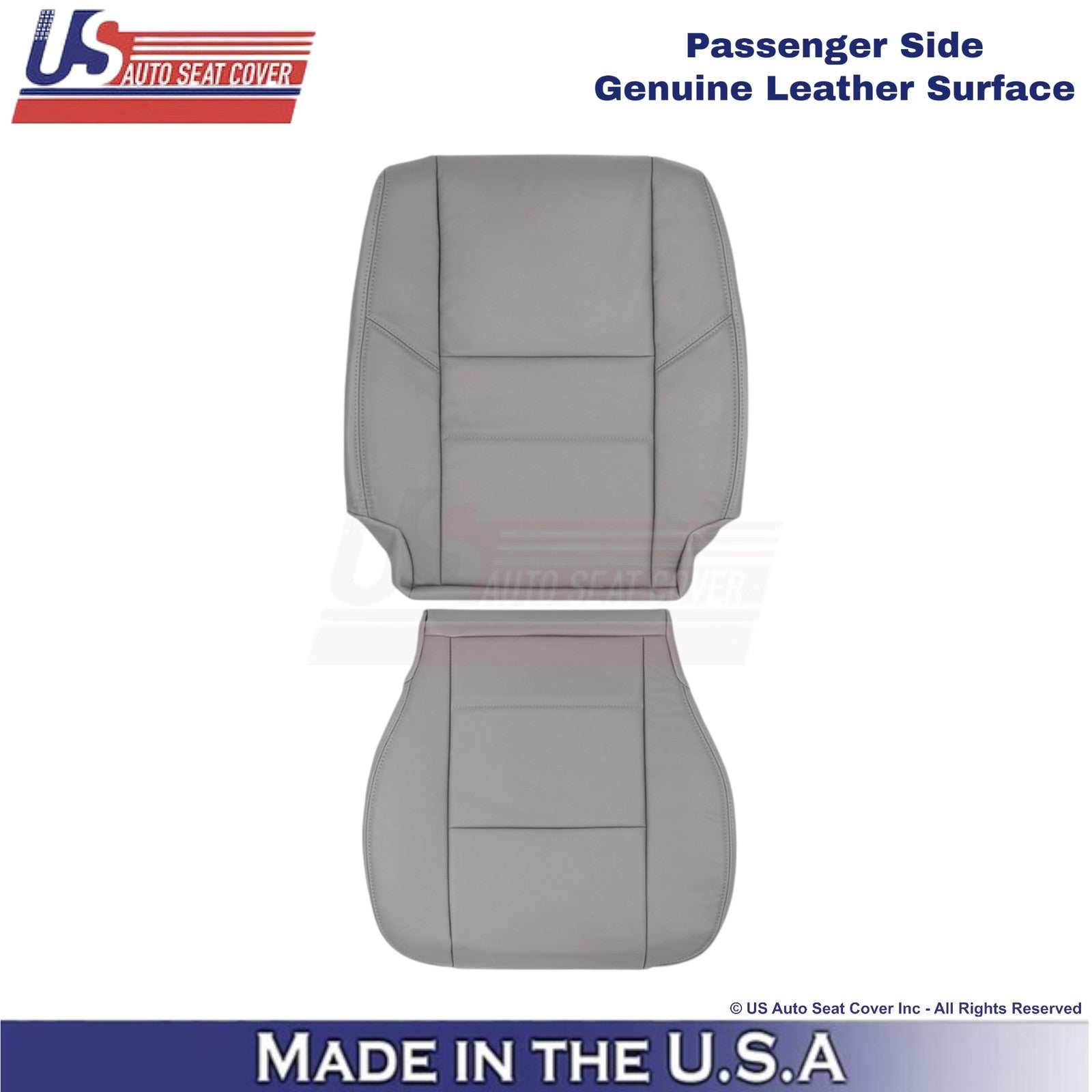2001-2007 Fits Toyota Sequoia Genuine Leather Front Passenger Side Covers Gray