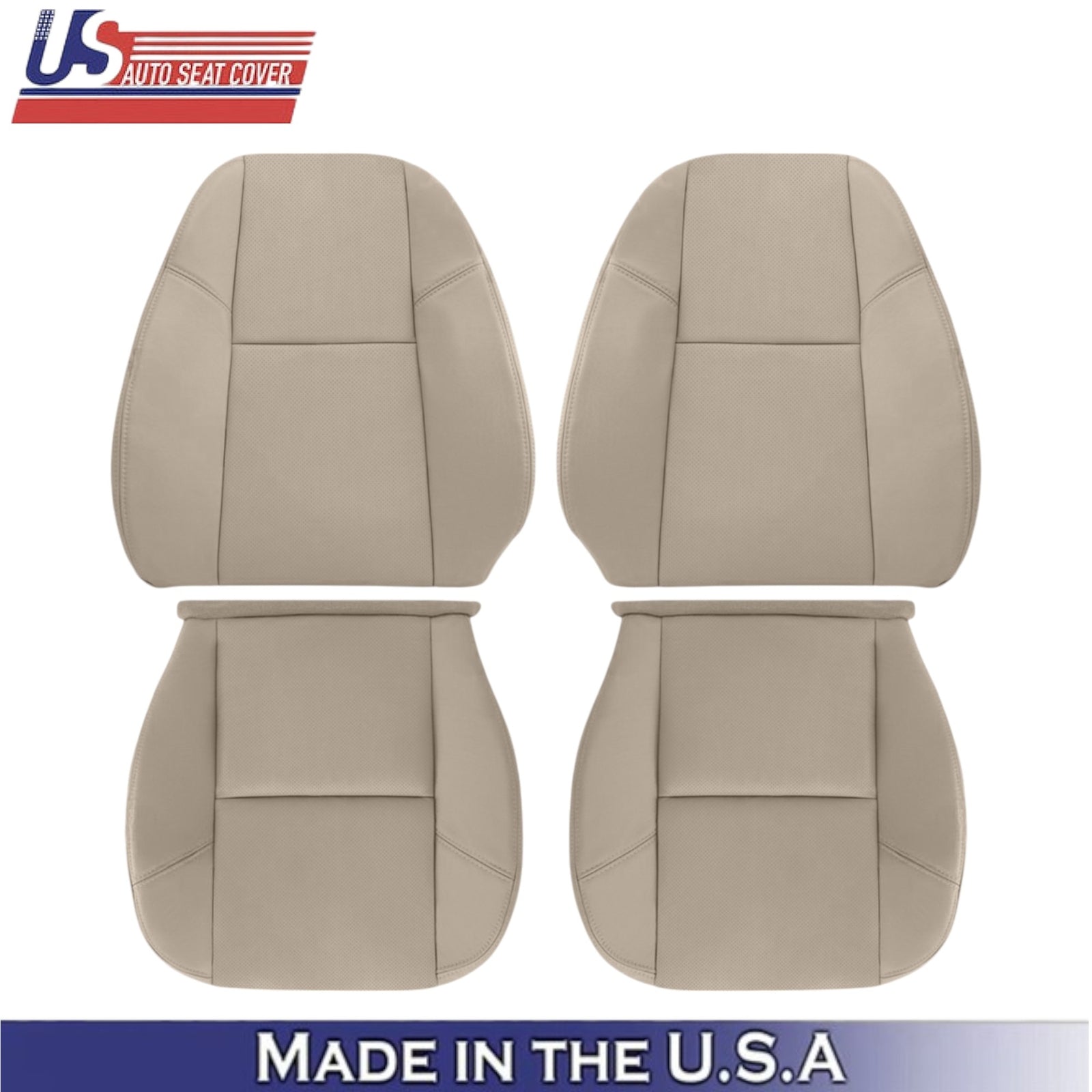 2009-2014 For GMC Sierra Denali Leatherette Front Seat Covers Light Cashmere