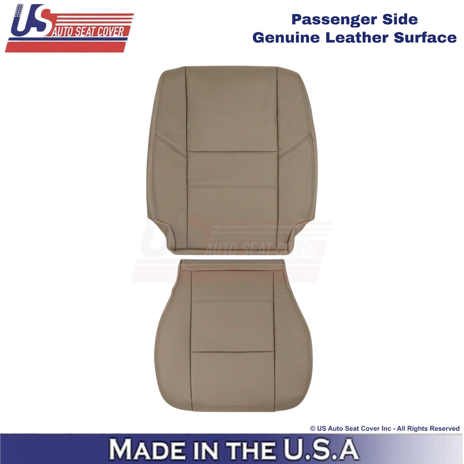 2000-2004 For Toyota Tundra Genuine Leather Front Passenger Side Seat Covers Tan