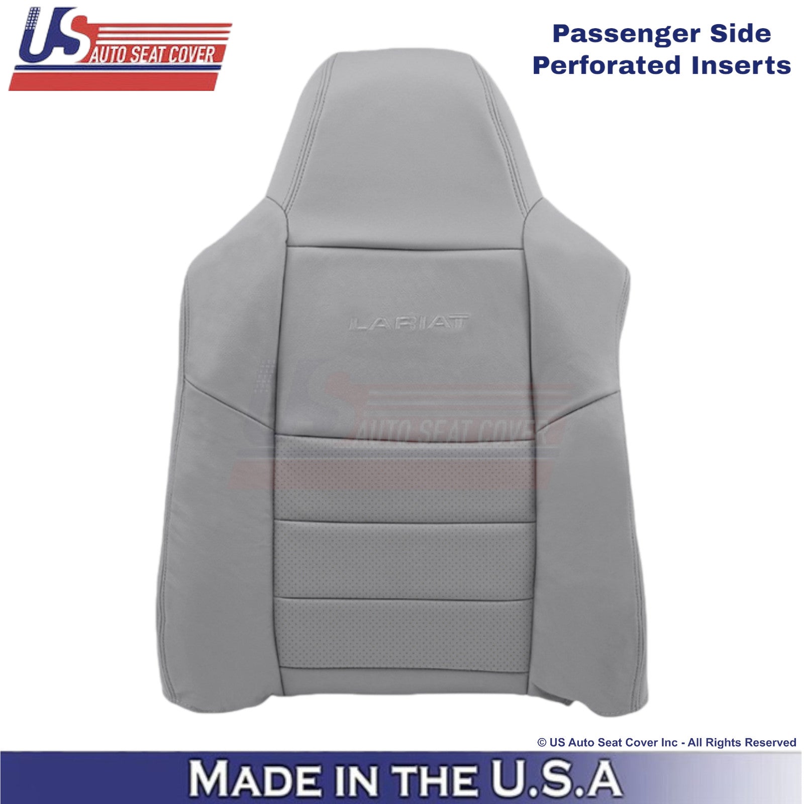 2002-2003 Fits Ford F250 F350 Lariat Leatherette Perf Passenger Top Cover Gray