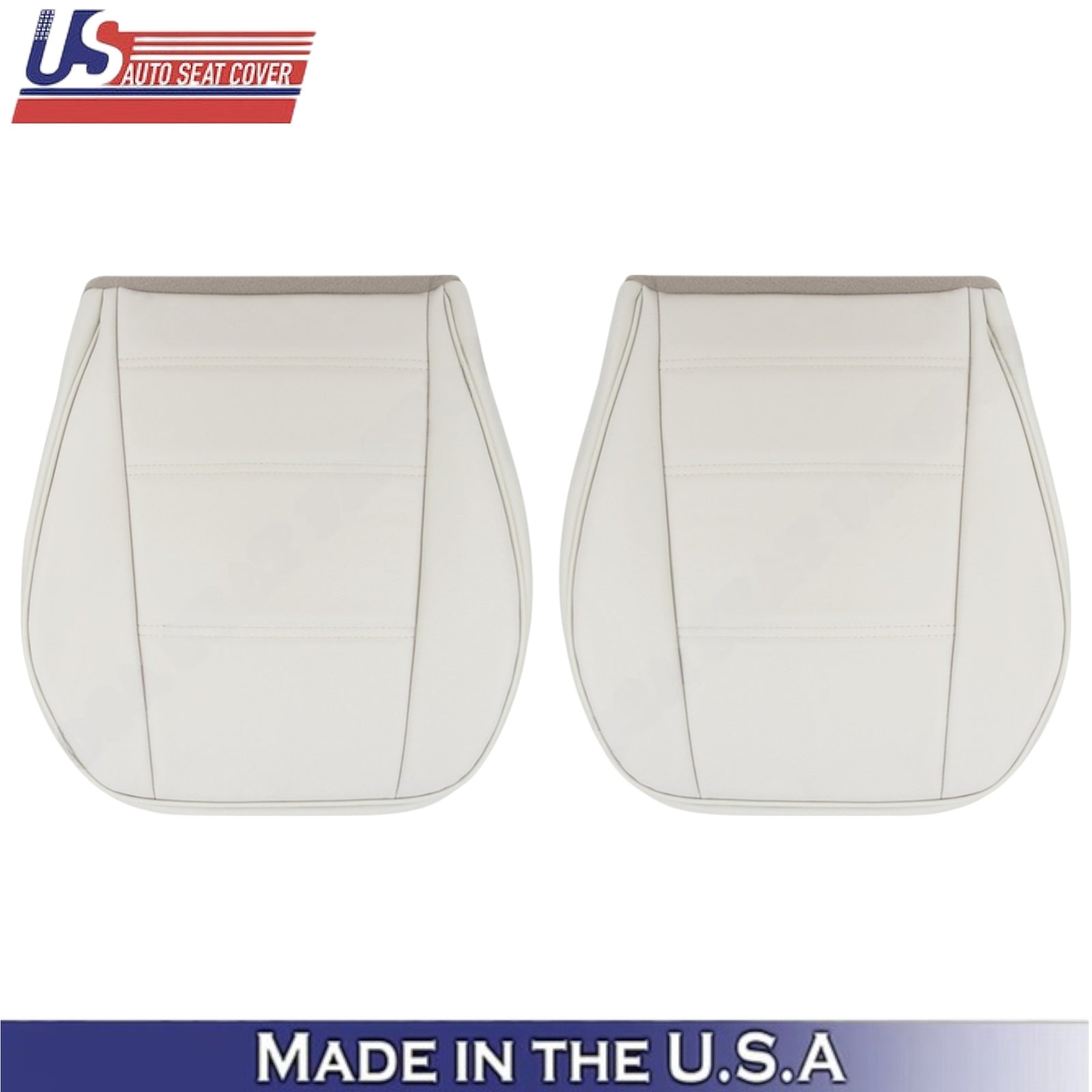 1999-2004 For Ford Mustang V6 Leatherette Front Bottom Seat Covers Oxford White