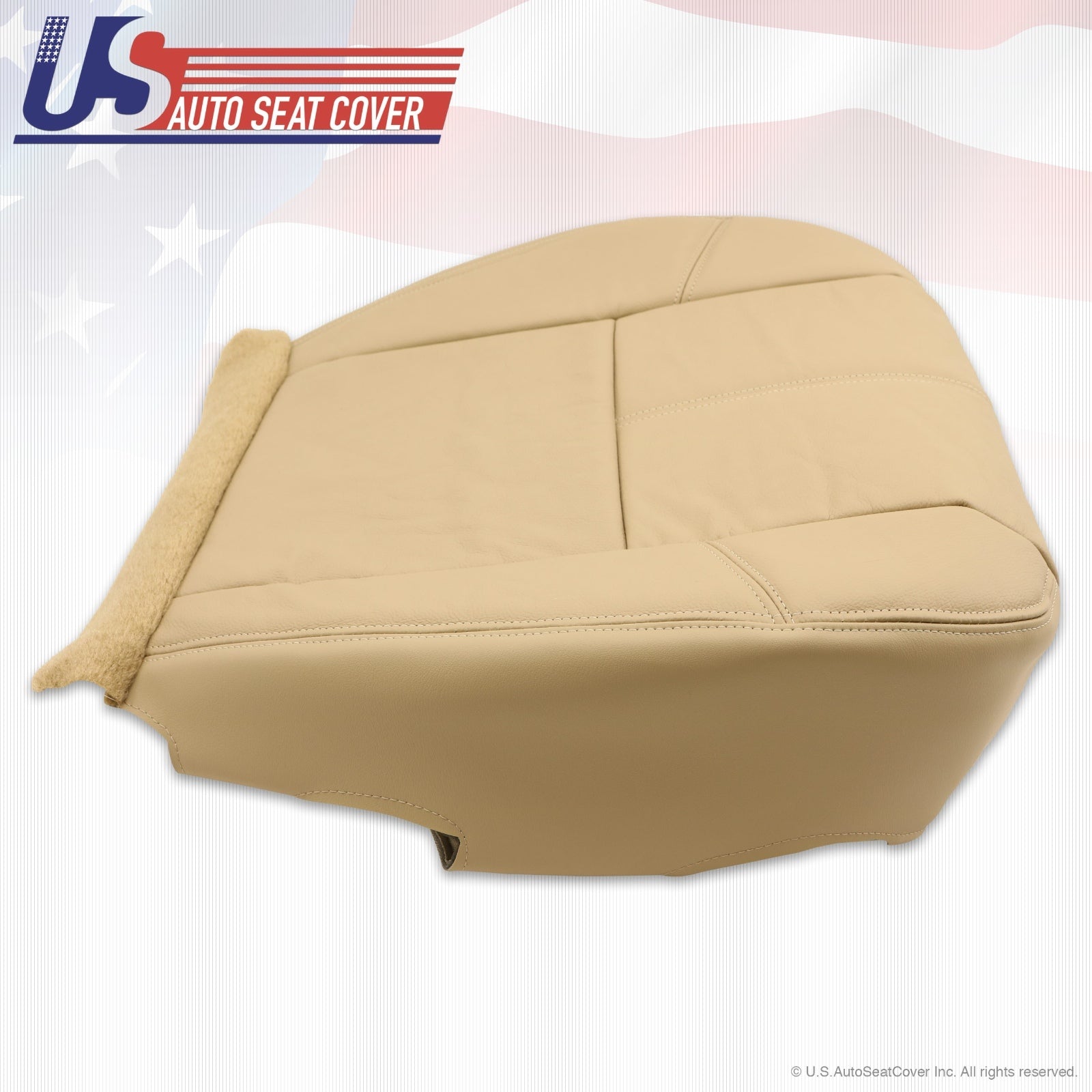 For a 2007 to 2012 GMC Sierra  Leather Driver Bottom Seat Upholstery Light Tan