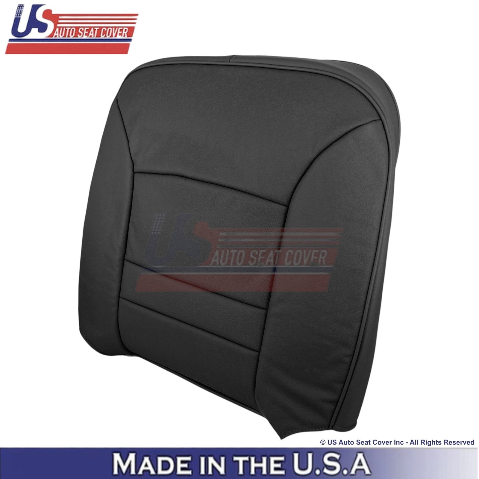 2000-2002 Fits Ford Crown Victoria Genuine Leather Front Top Seat Covers Black