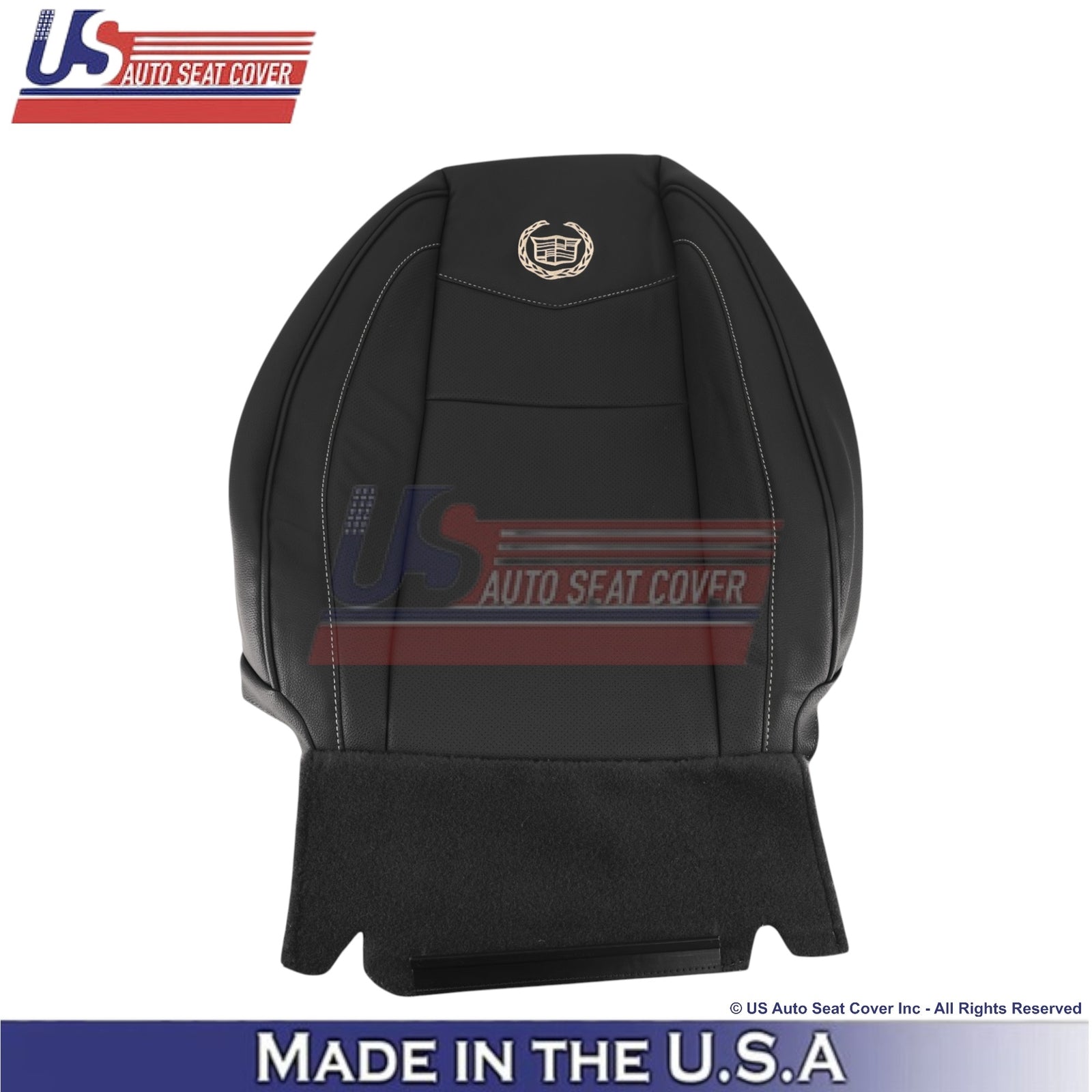 2007-2014 For Cadillac Escalade Platinum Leather Front Seat Covers Ebony Black