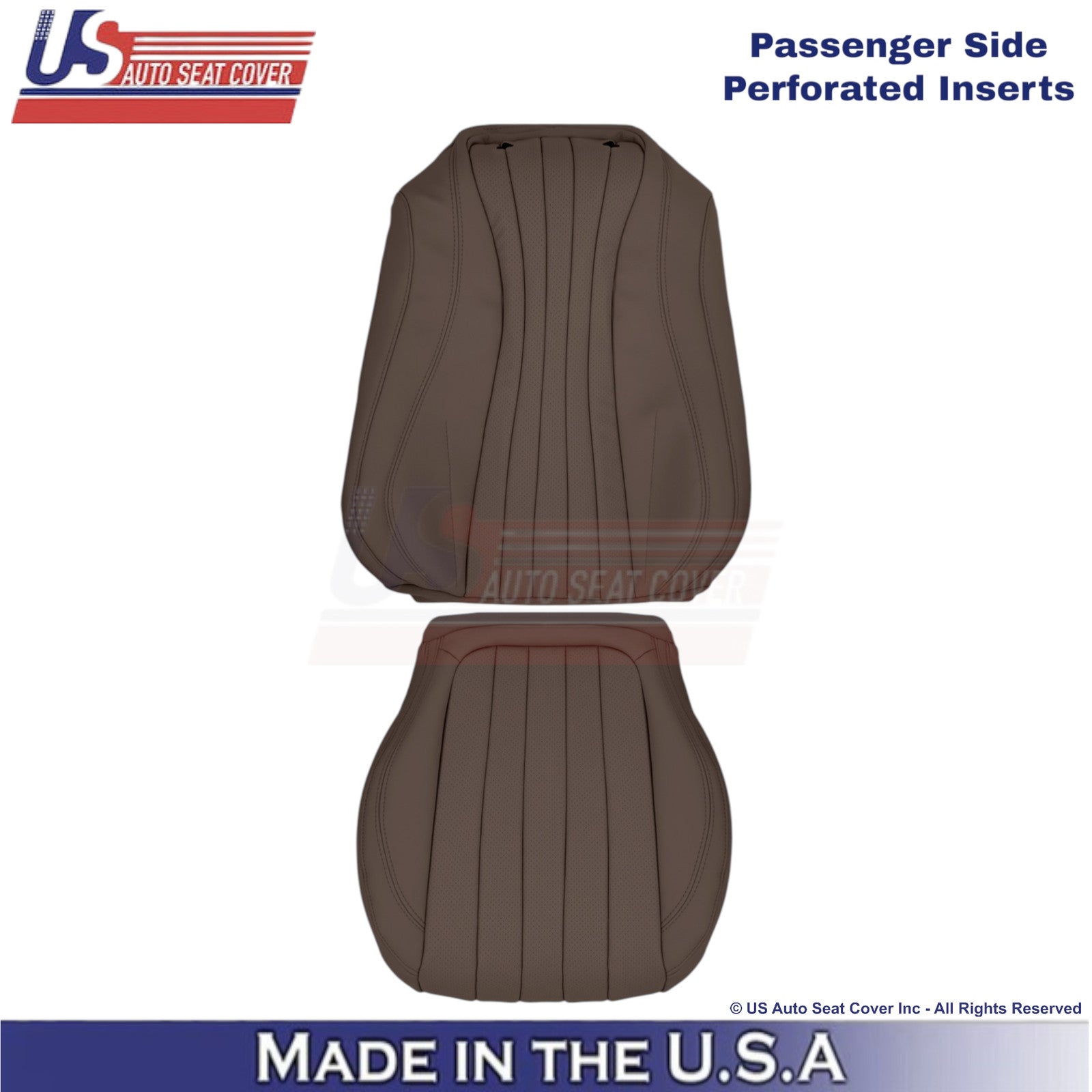 2017-2023 Fits Mercedes Benz E-Class Leather Front Passenger Covers Nut Brown