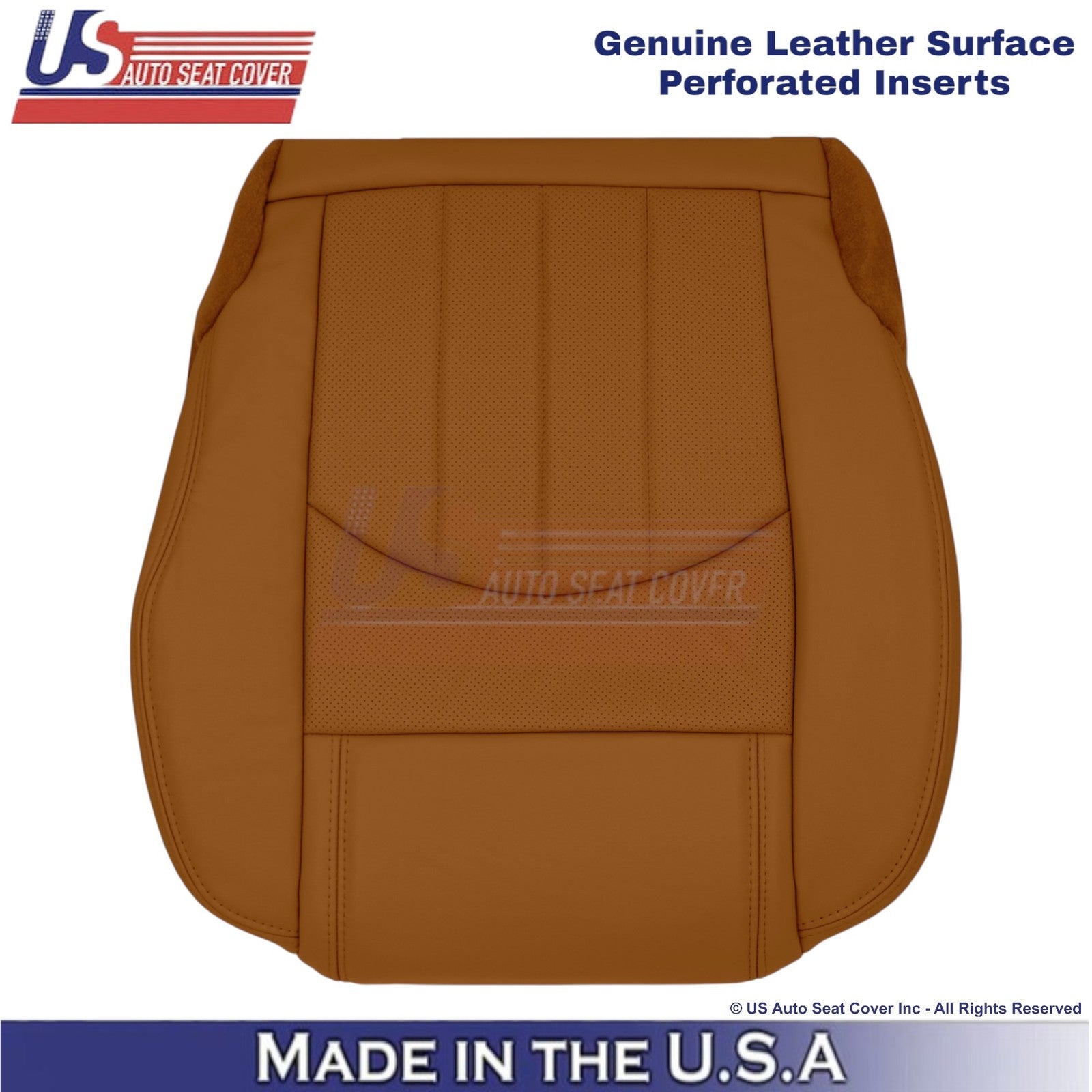 2013-2014 Fits Chevy Traverse Genuine Leather Perf. Front Seat Covers Mojave
