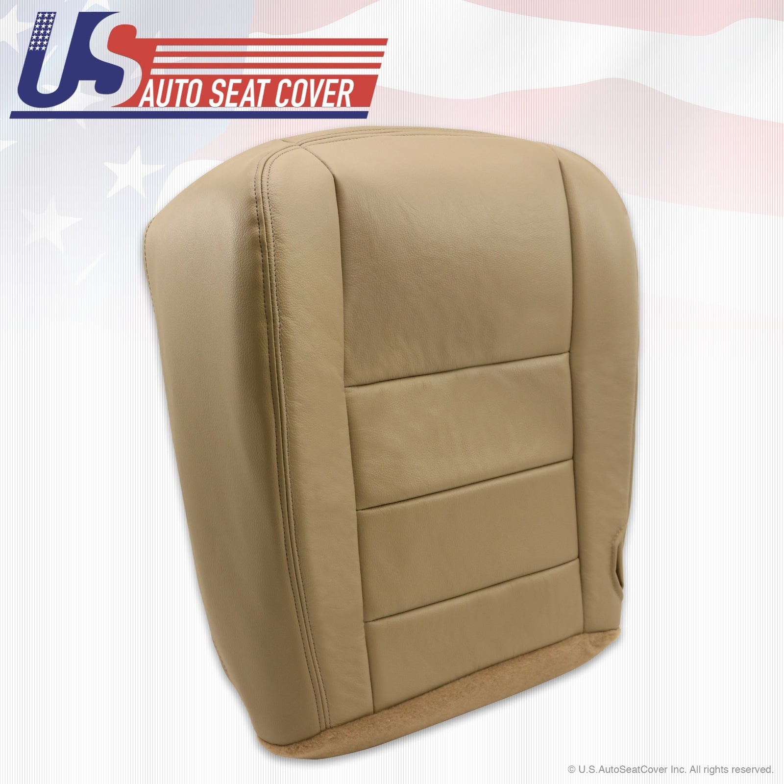 2002 to 07 Ford F250 350 Lariat Driver Bottom Replacement Seat Cover LEATHER TAN