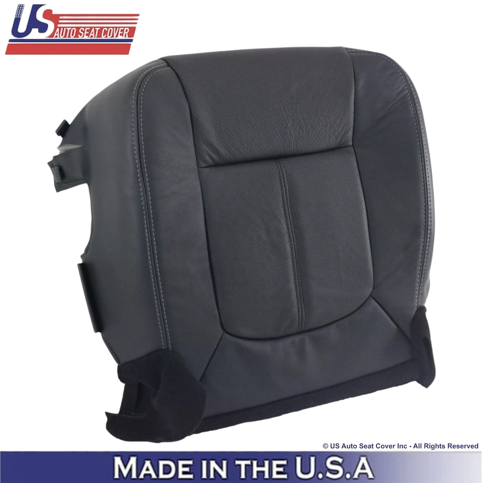 2011-2016 For Ford F-250 Lariat Genuine Leather Driver Bottom Seat Cover Black