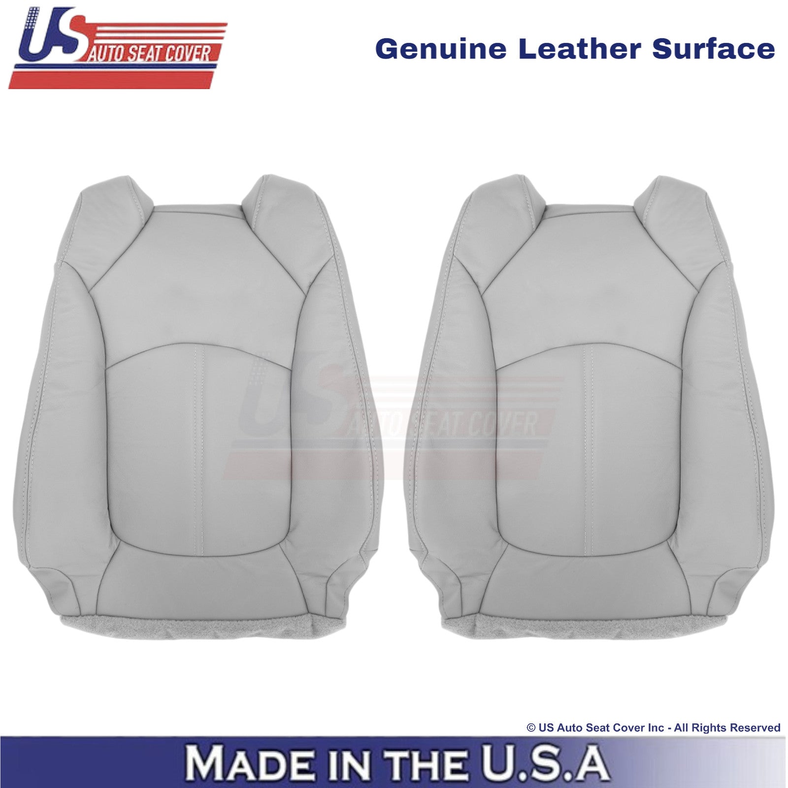 2013-2016 Fits GMC Acadia Genuine Leather Front Top Seat Covers Light Titanium