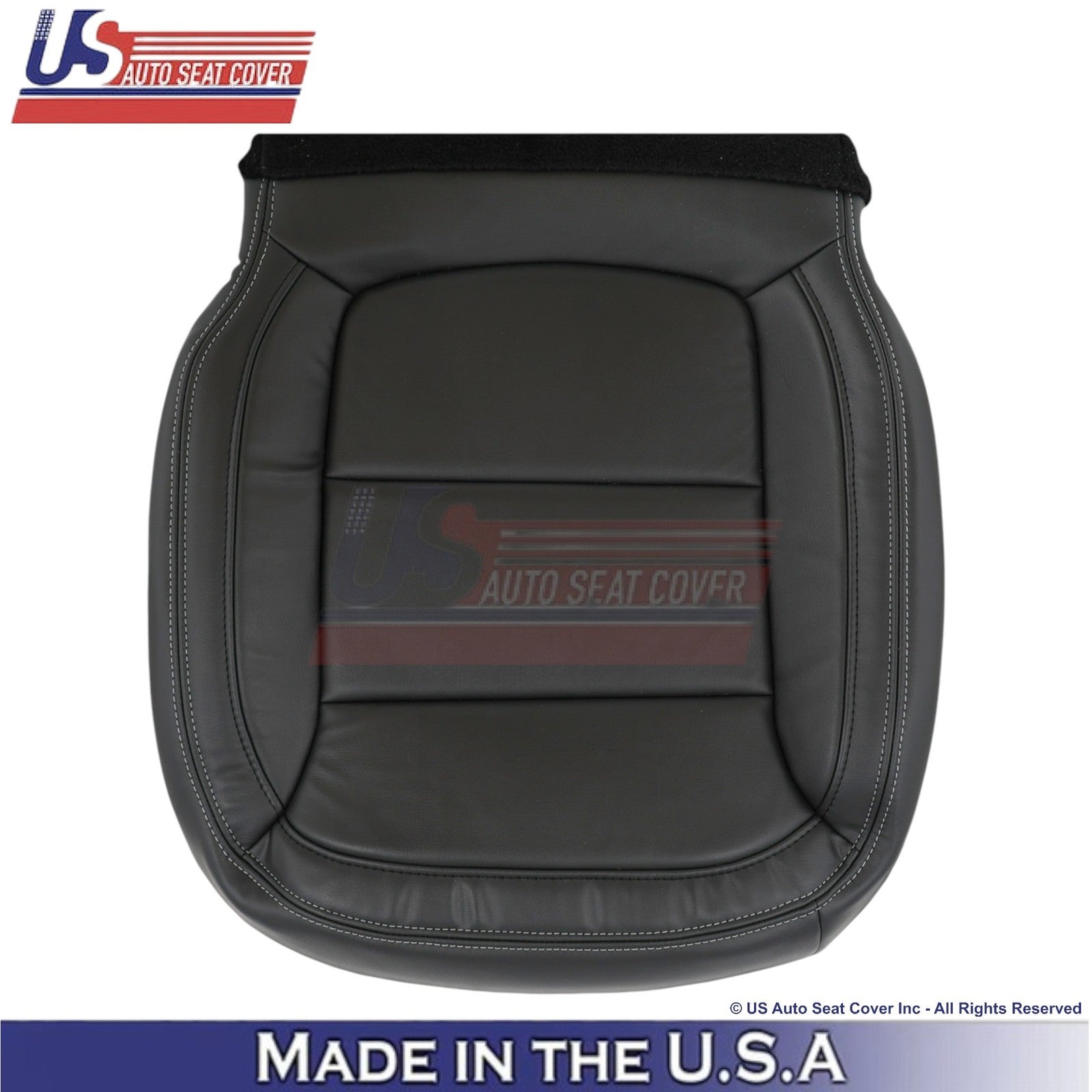 2013-2015 For Chevy Malibu Genuine Leather Front Side Covers Black w/white Stch