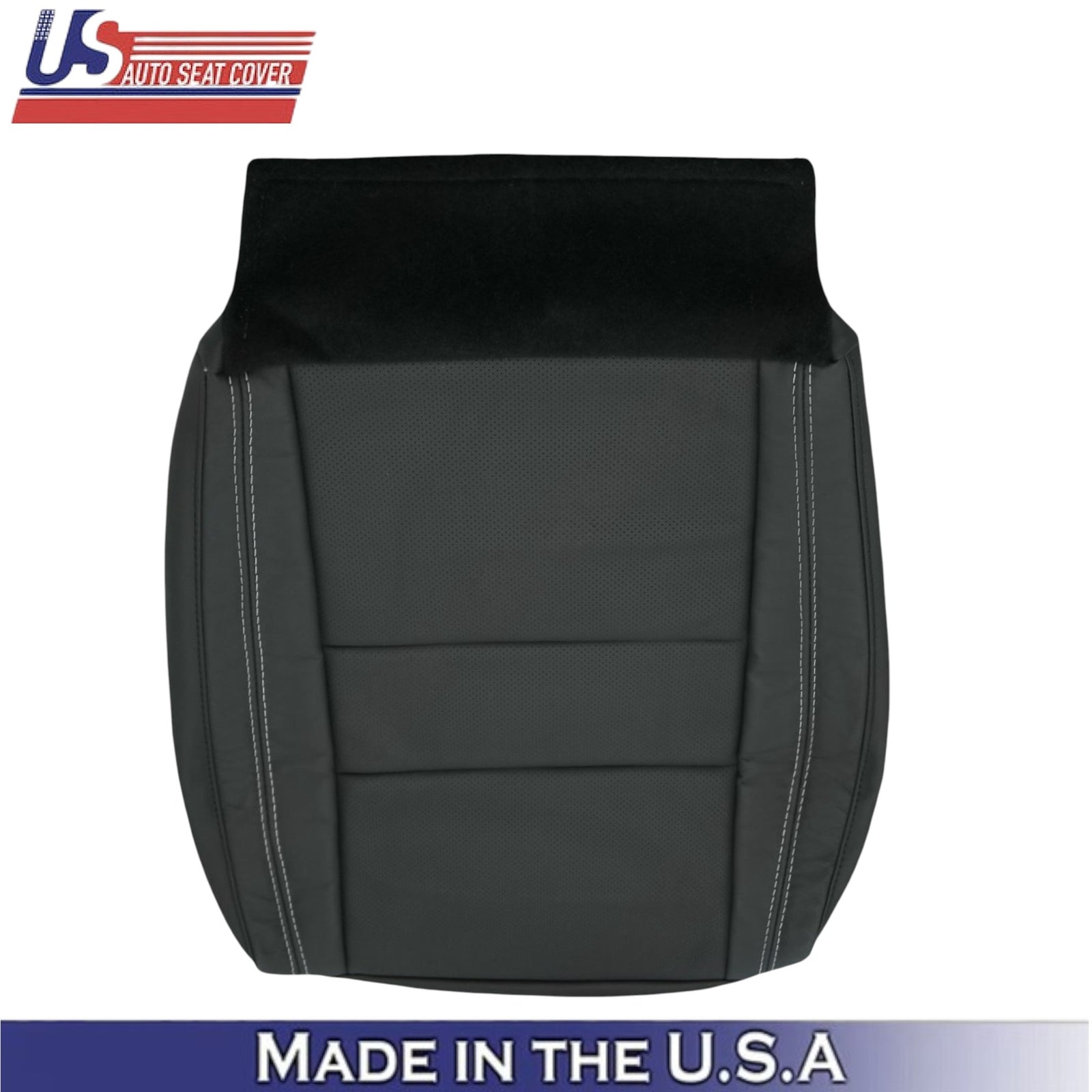 2011-21 For Jeep Grand Cherokee Leather Passenger Bottom Cover Black-White Stch