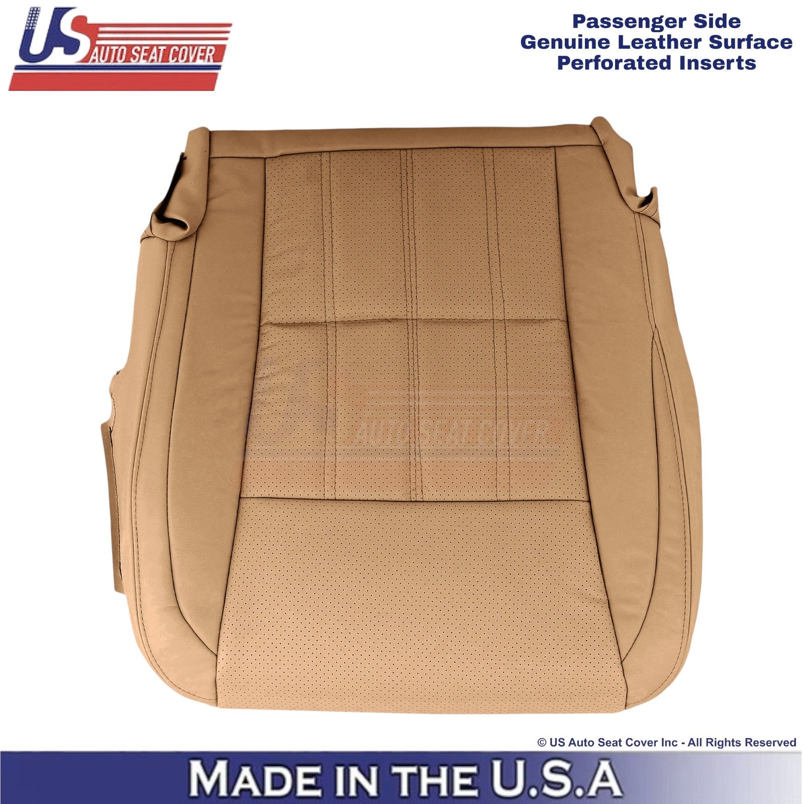 2016-2018 Fits Lexus ES 350 Genuine Leather Passenger Bottom Seat Cover Flaxen