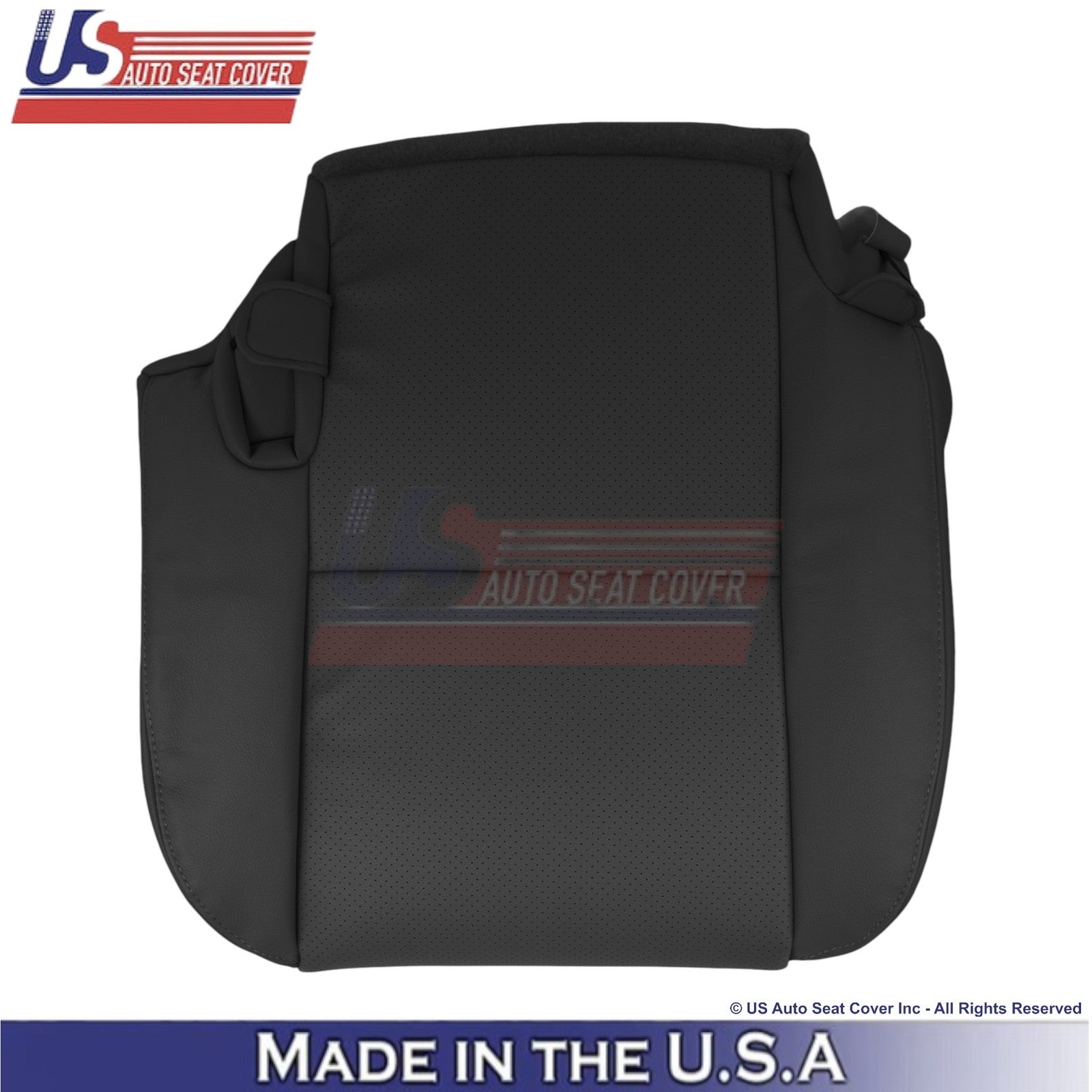 2010-2013 Fits Toyota Tundra Genuine Leather Perf. Rear Bottom Seat Covers Black