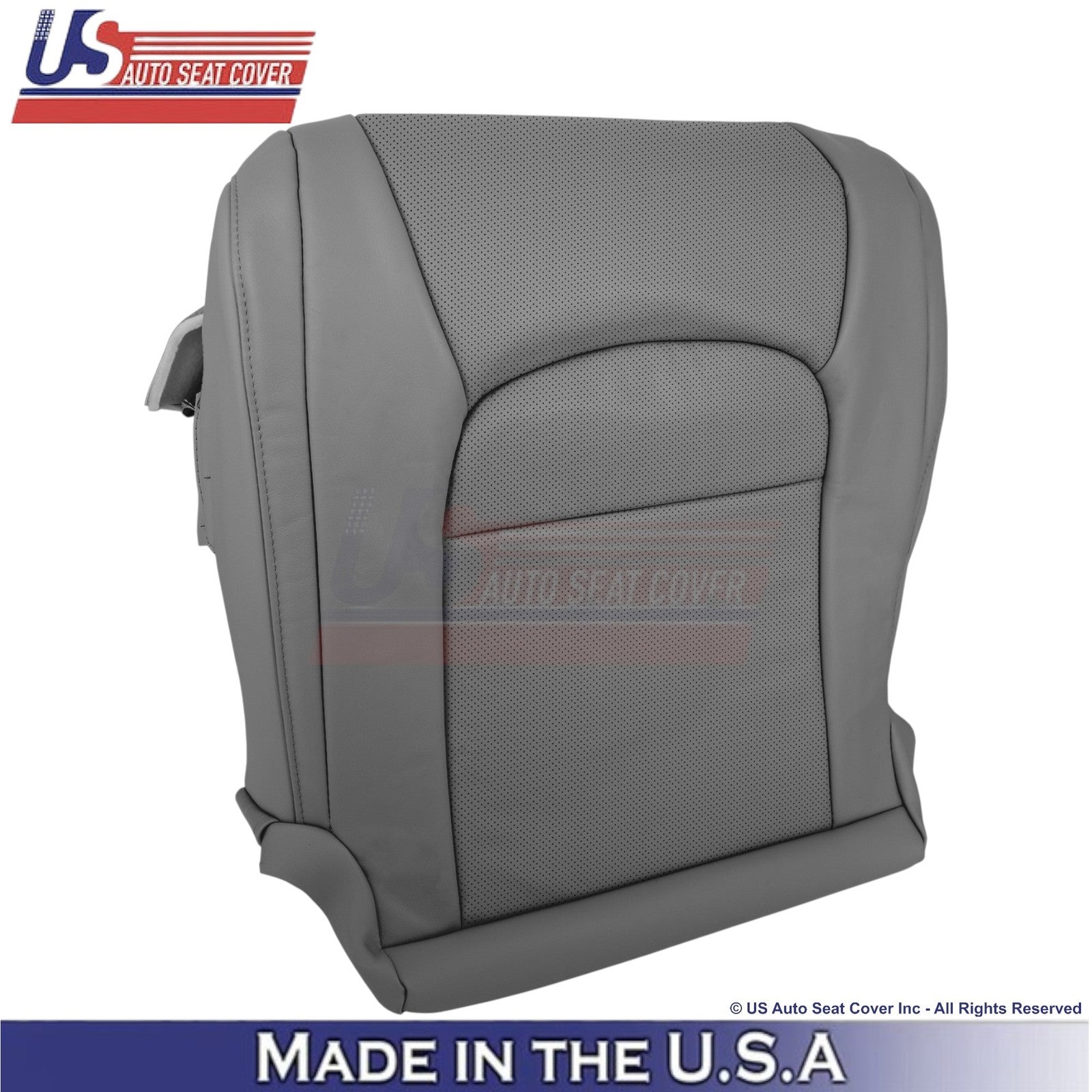 2008-2021 For Toyota Land Cruiser Genuine Leather Perf. Front Bottom Covers Gray