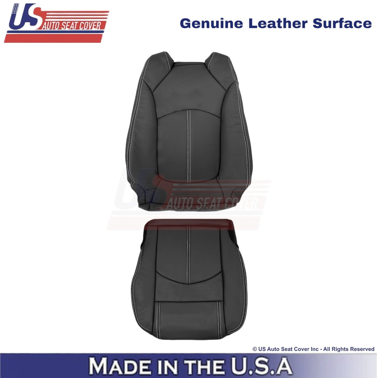 2013-2017 Fits Chevy Traverse Genuine Leather Driver Side Seat Covers Ebony