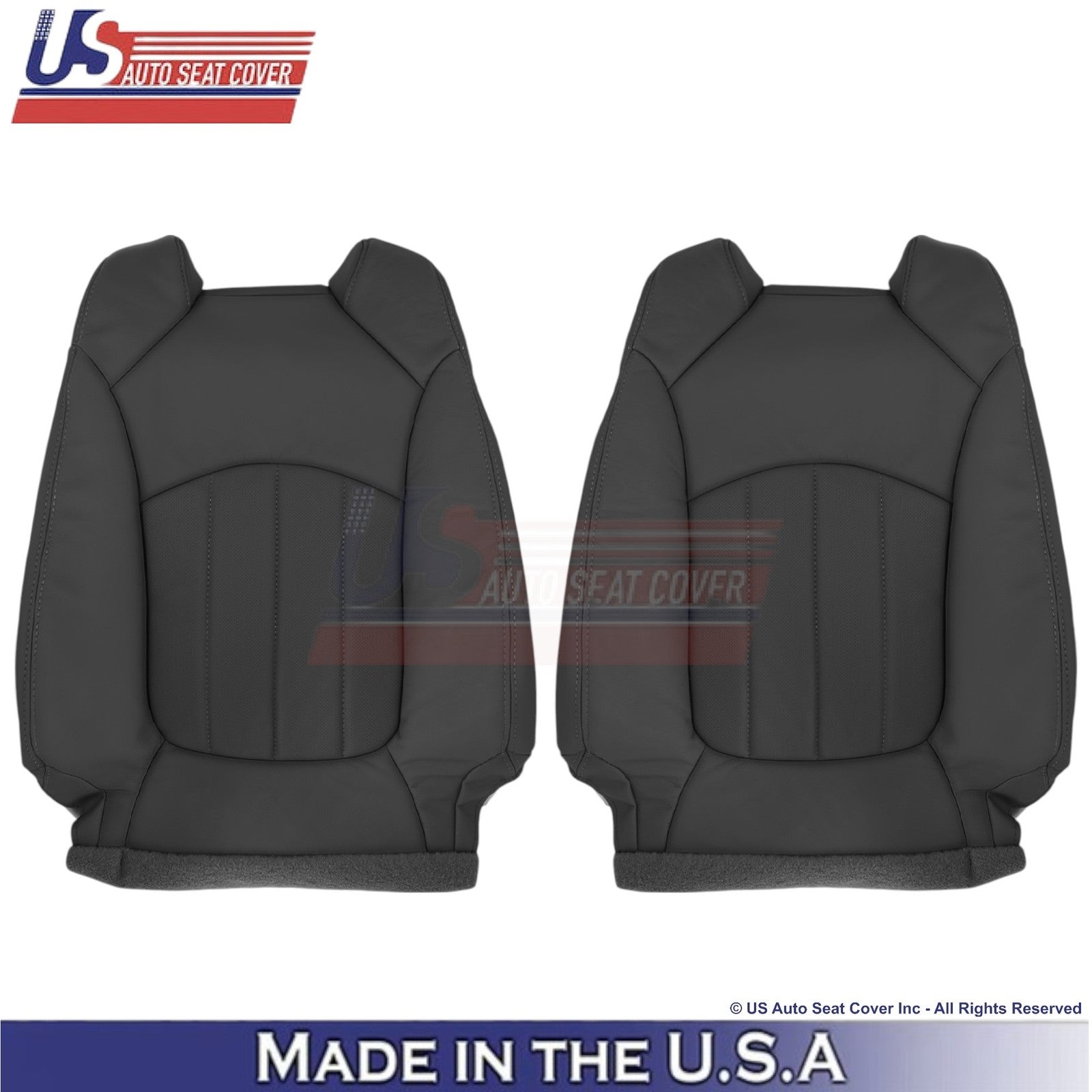 2013-2017 For Buick Enclave Leather Front Replacement Seat Covers Ebony Black