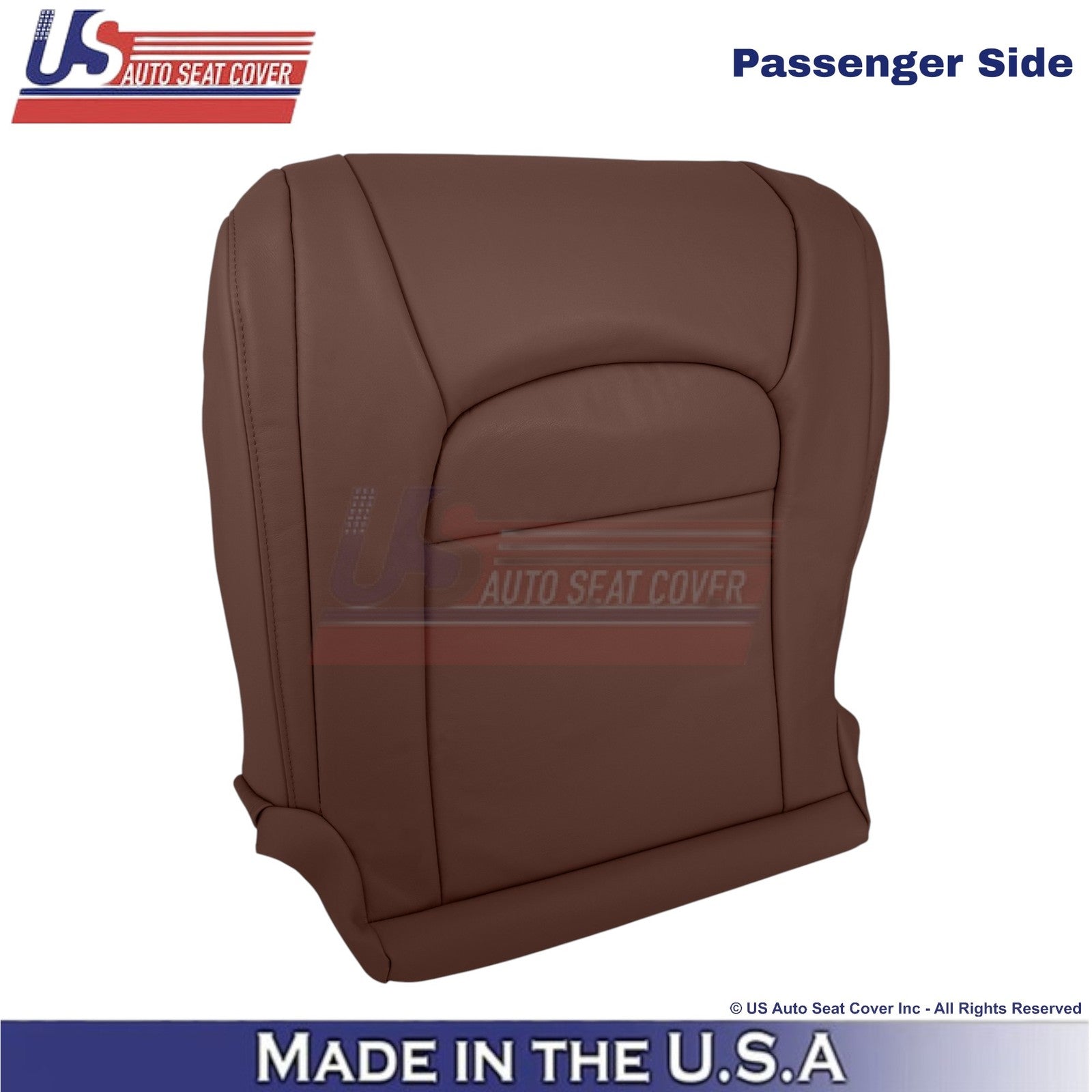 2008-2021 For Toyota Land Cruiser Leatherette Passenger Bottom Seat Cover Brown