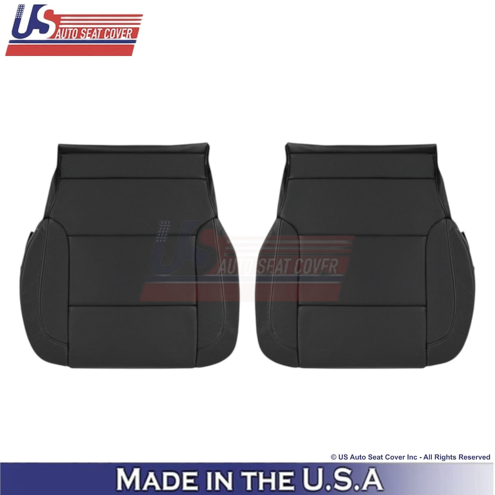 2015-2020 For Chevy Suburban Leatherette Front Bottom Replacement Covers Black