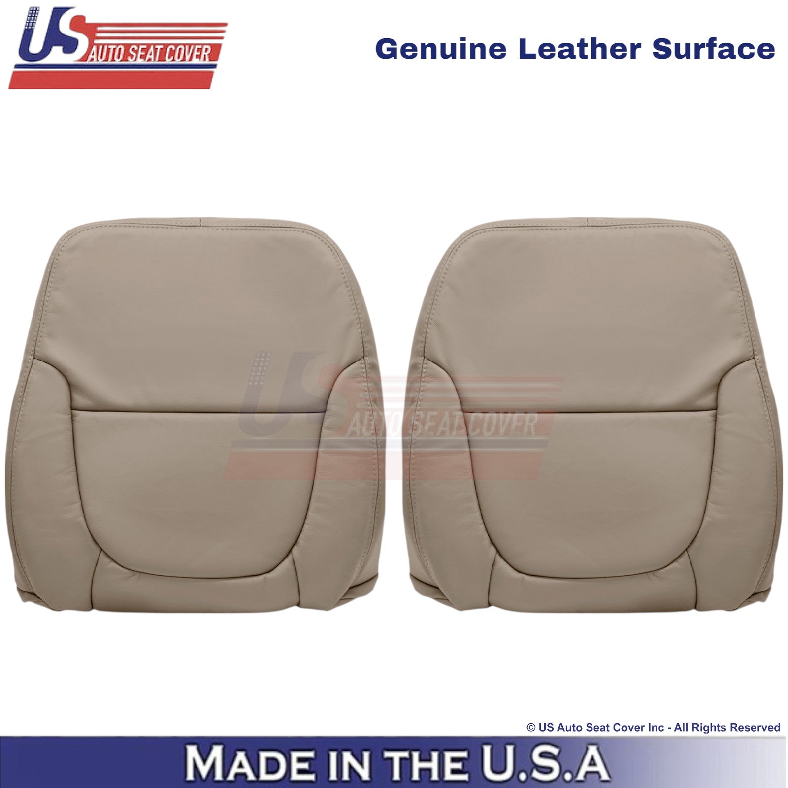 2001-2004 Fits Toyota Tundra Front Top Genuine Leather Replacement Covers Oak