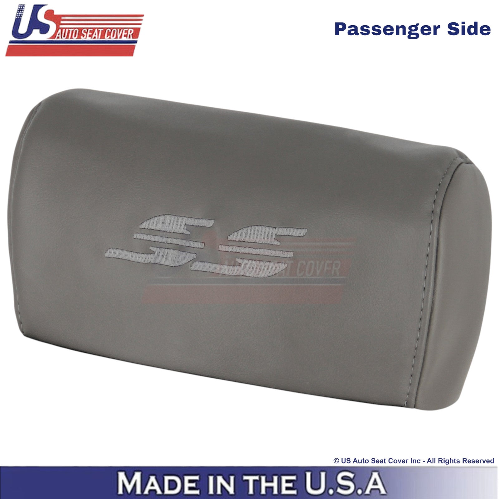 1994-1996 Fits Chevy Impala SS Passenger Headrest Leatherette Cover Medium Gray