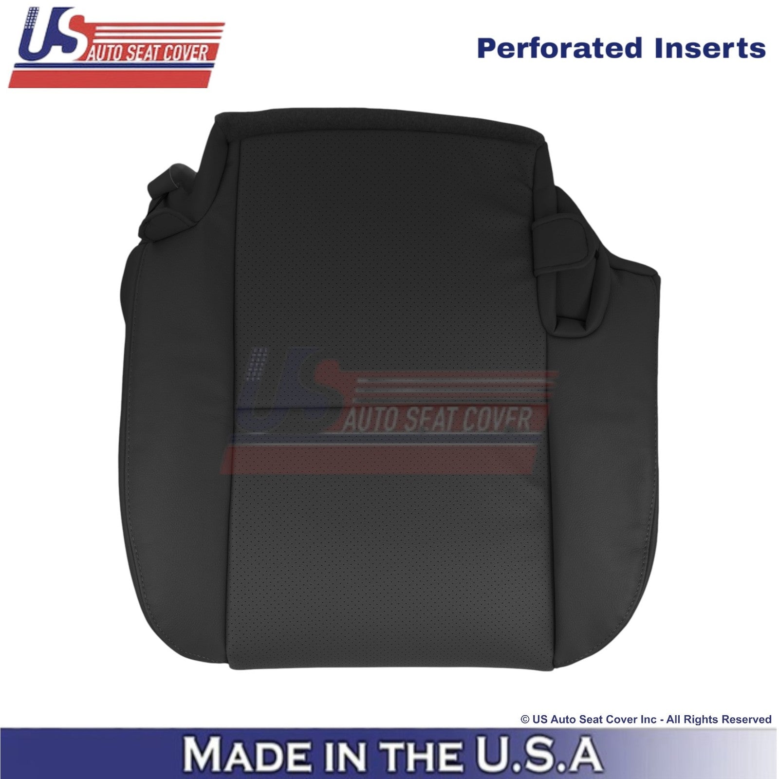 2010-2013 Fits Toyota Tundra Leather Perf. Rear Right Bottom Seat Cover Black