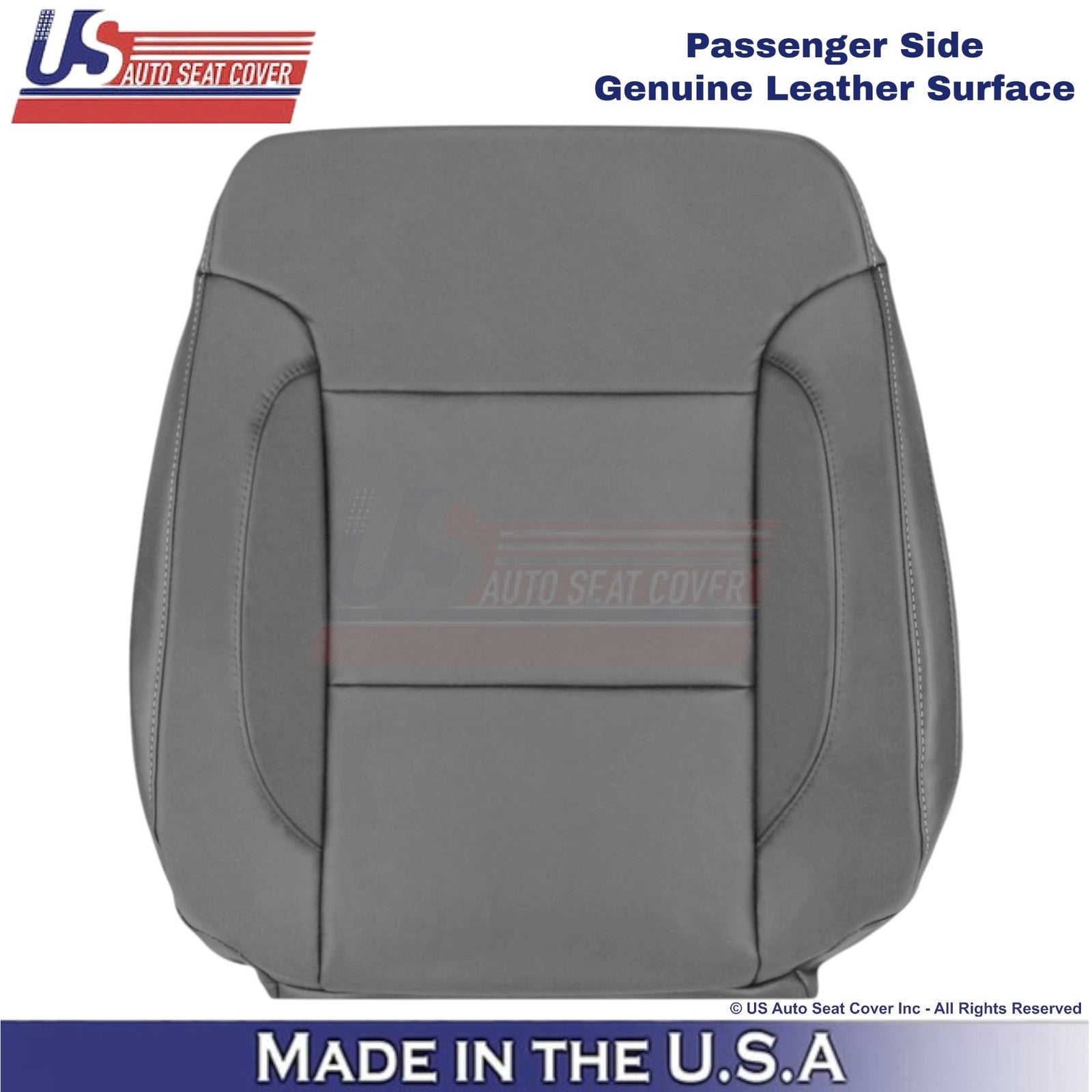 2014-2019 For Chevy Silverado 1500 LT Genuine Leather Passenger Top Cover Gray