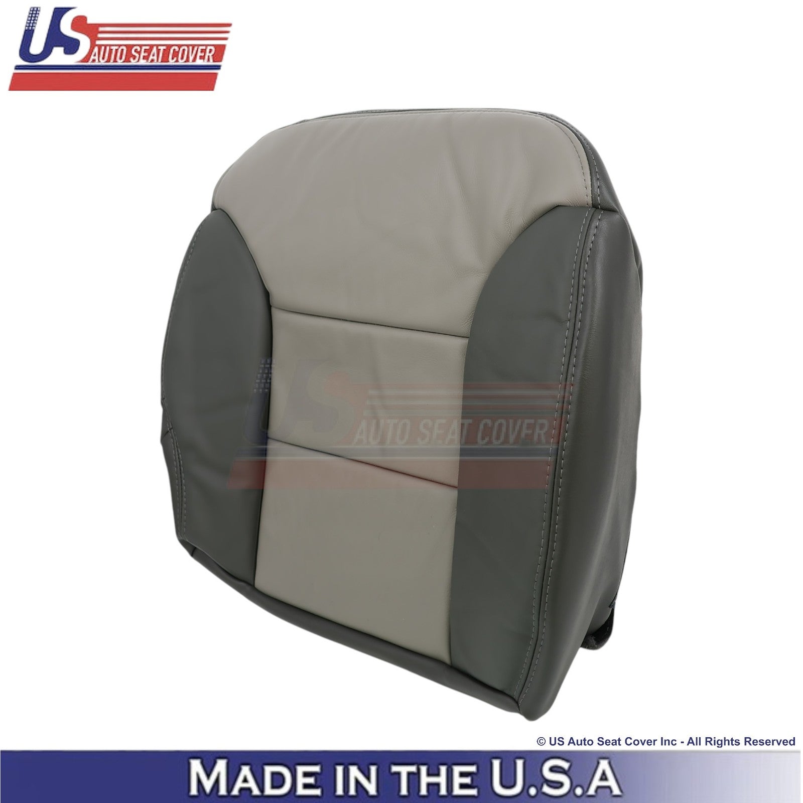 1999-2000 For Chevy Tahoe Genuine Leather Rear Passenger Bottom Cover 2Tone Gray