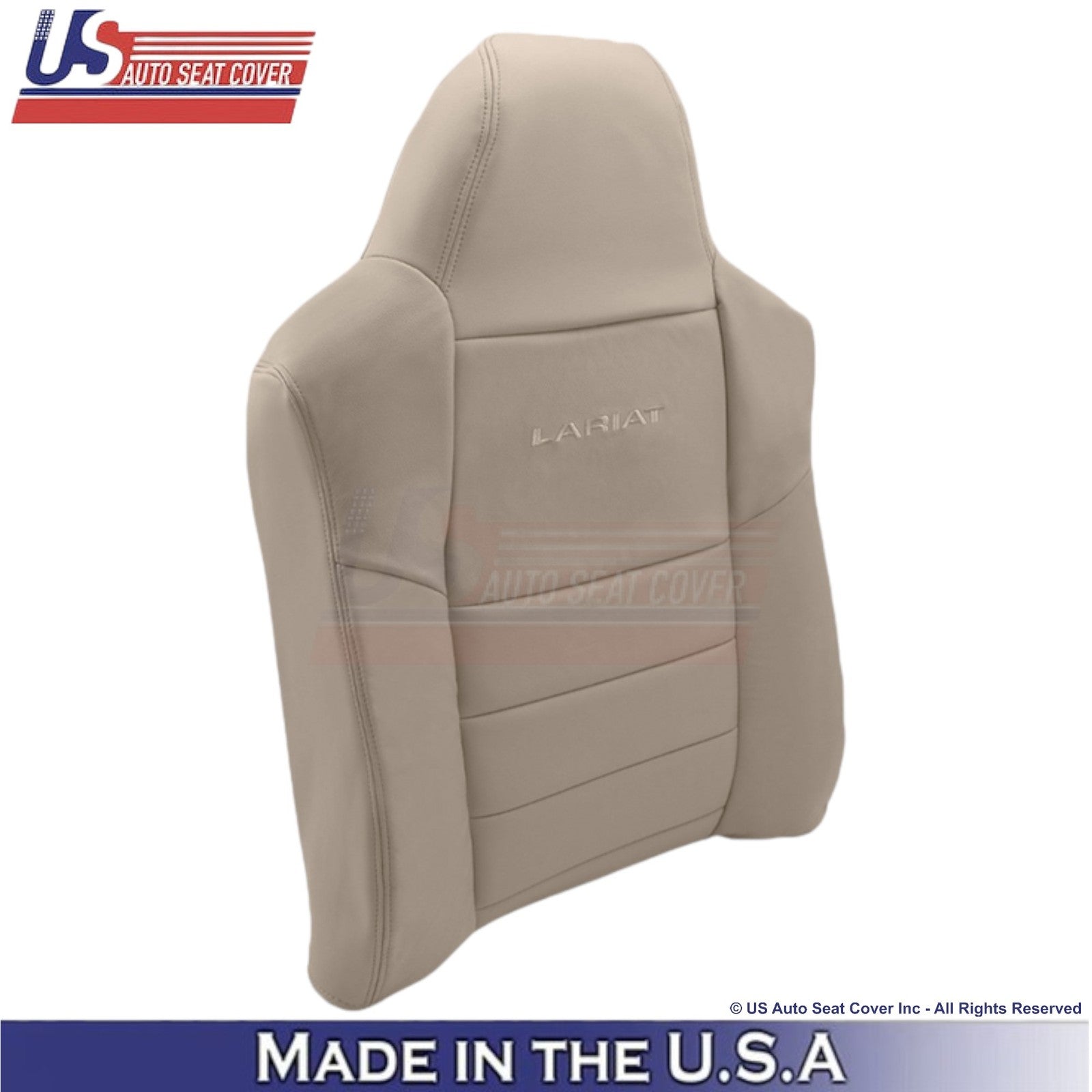 2003-2004 Fits Ford F250 F350 Lariat Leather Front Driver Replacement Covers Tan