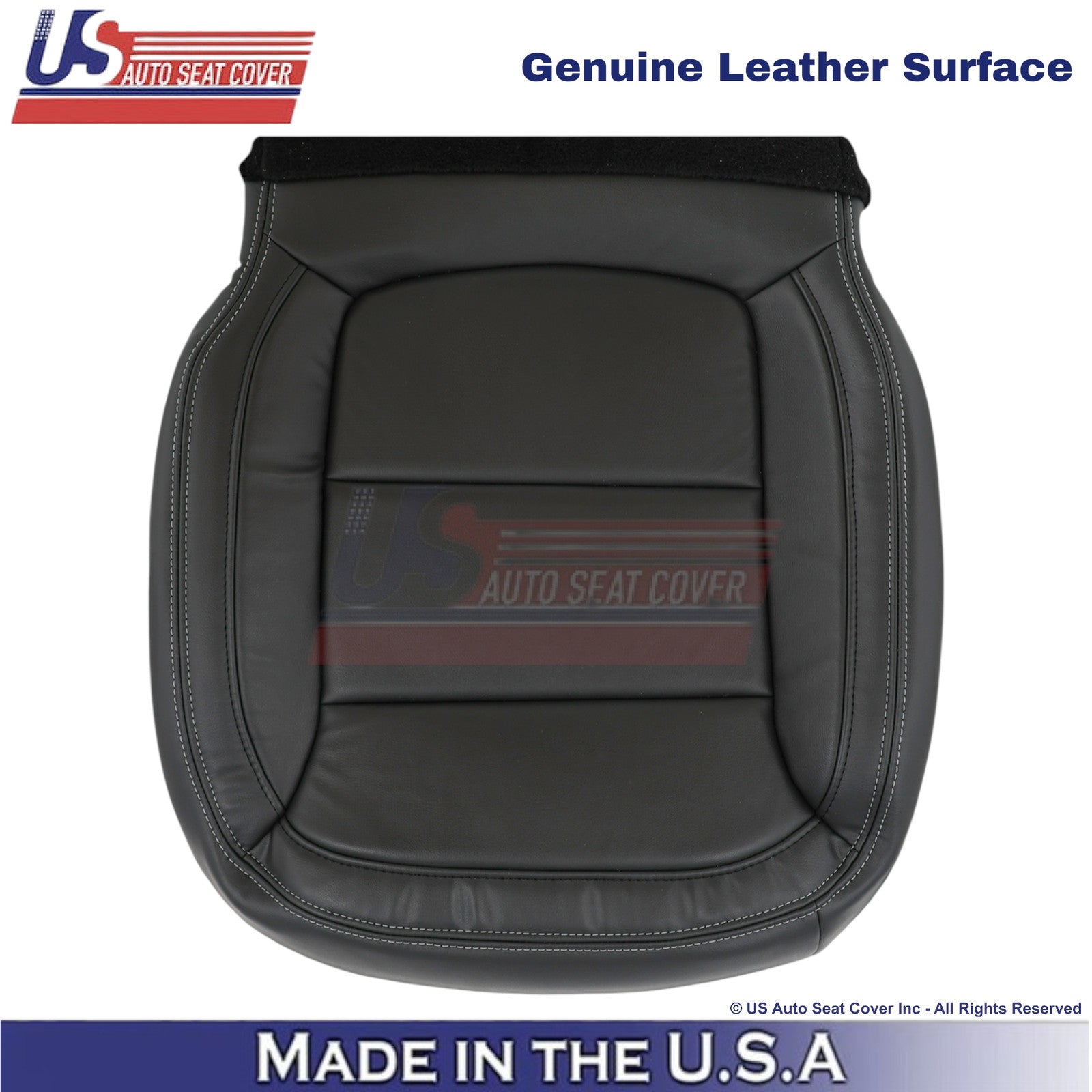 2013-15 For Chevy Malibu Genuine Leather Driver Bottom Cover Black w/white Stch