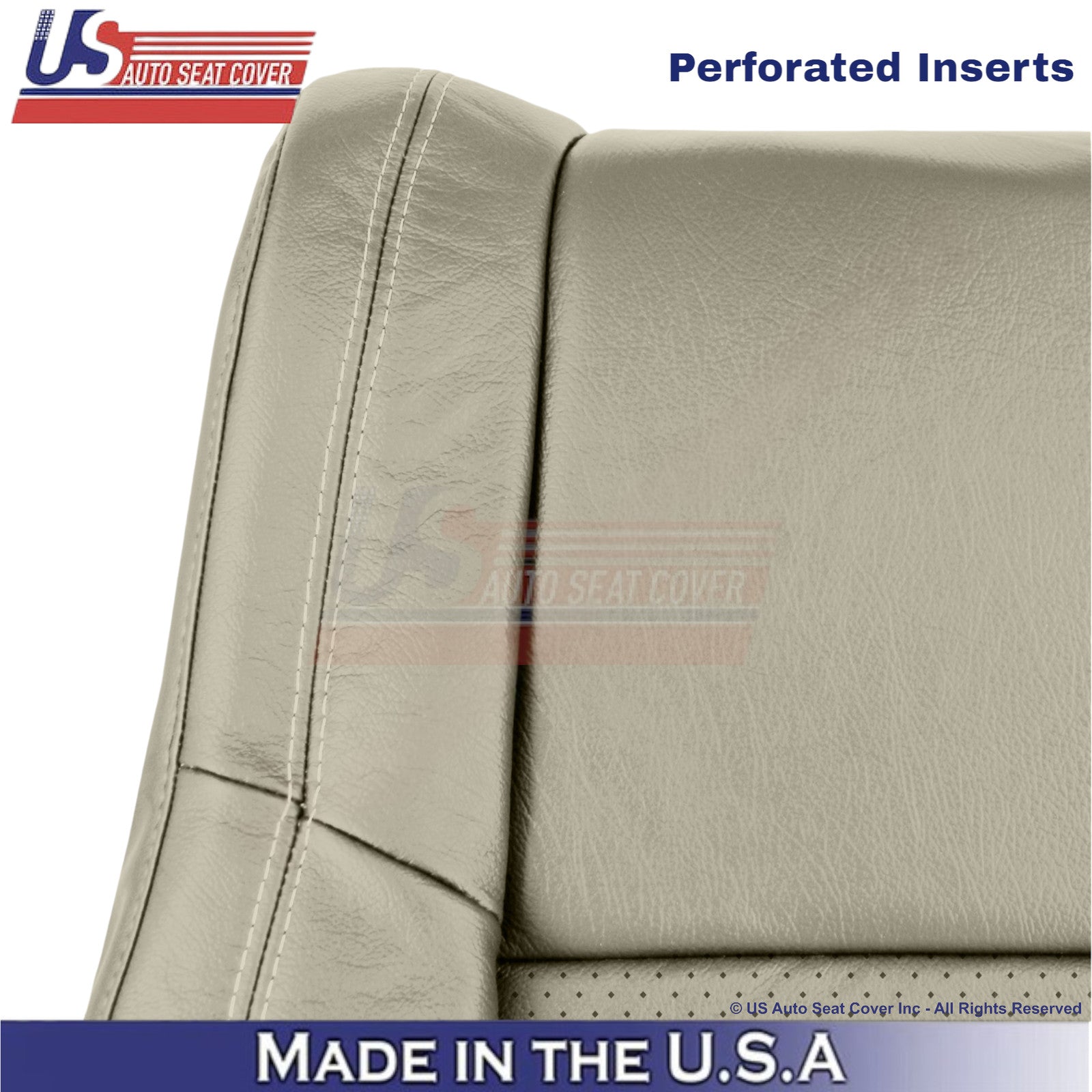 2011-2022 For Dodge Durango Leather Perf. Front Top Covers Light Frost Beige