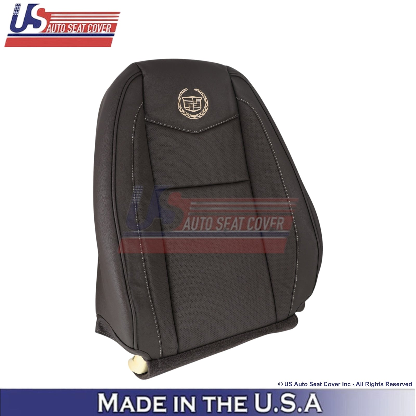 2007-2014 For Cadillac Escalade Platinum Leatherette Front Top Seat Covers Brown