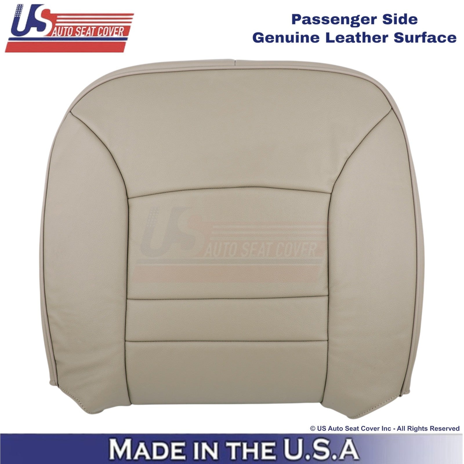1998-2002 For Ford Crown Victoria Genuine Leather Passenger Top Seat Cover Tan