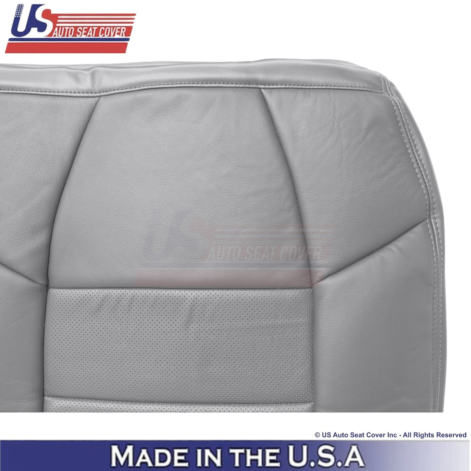 2003-2007 For Ford F250 F350 Lariat Leather Perf Rear Bench Top Covers Gray