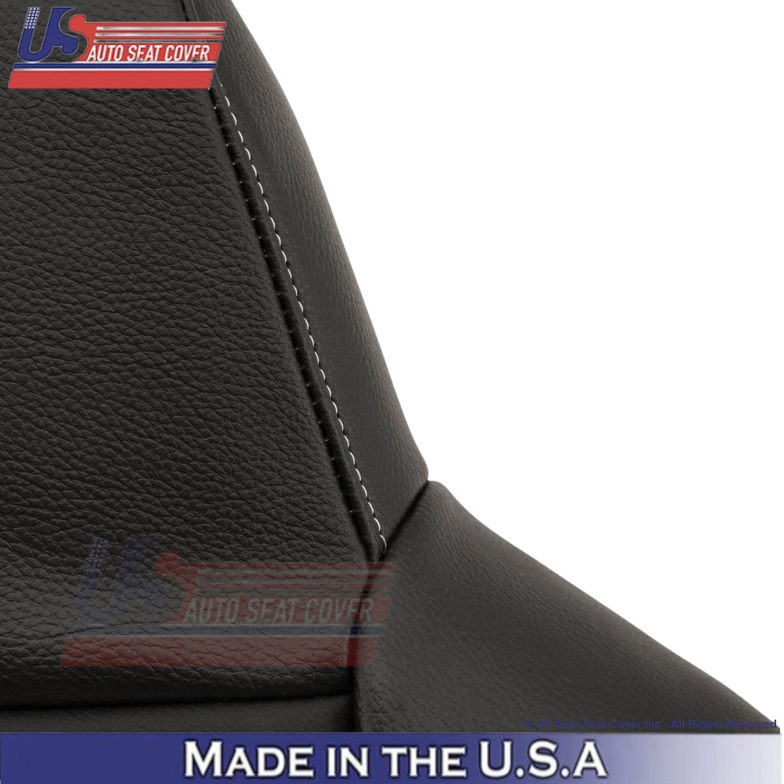 2008-2010 For Ford F250-550 FX4 Leather Front Covers Black with White stitch