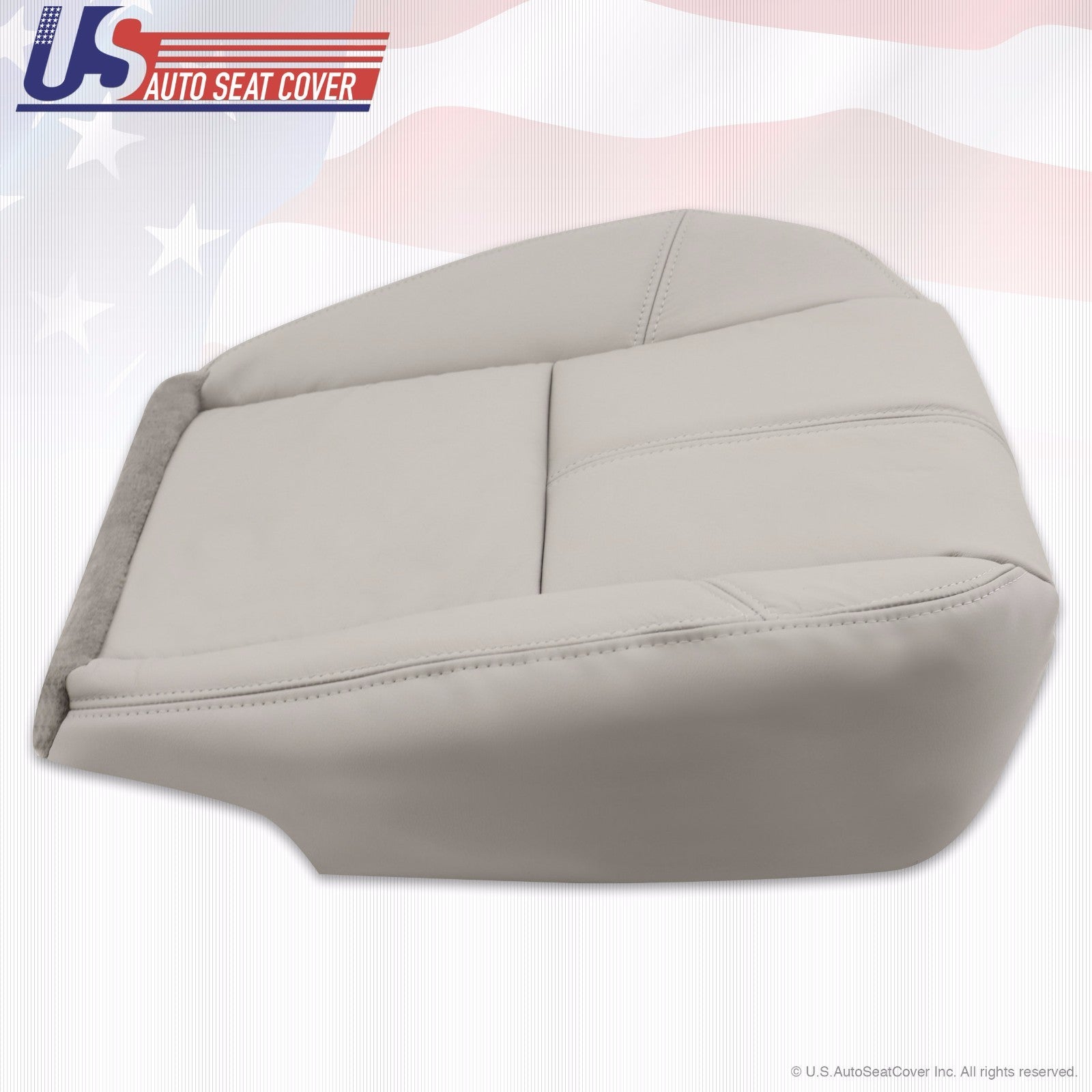 2007 - 2012 GMC Yukon Passenger Side Bottom Leather Seat Cover Light Gray
