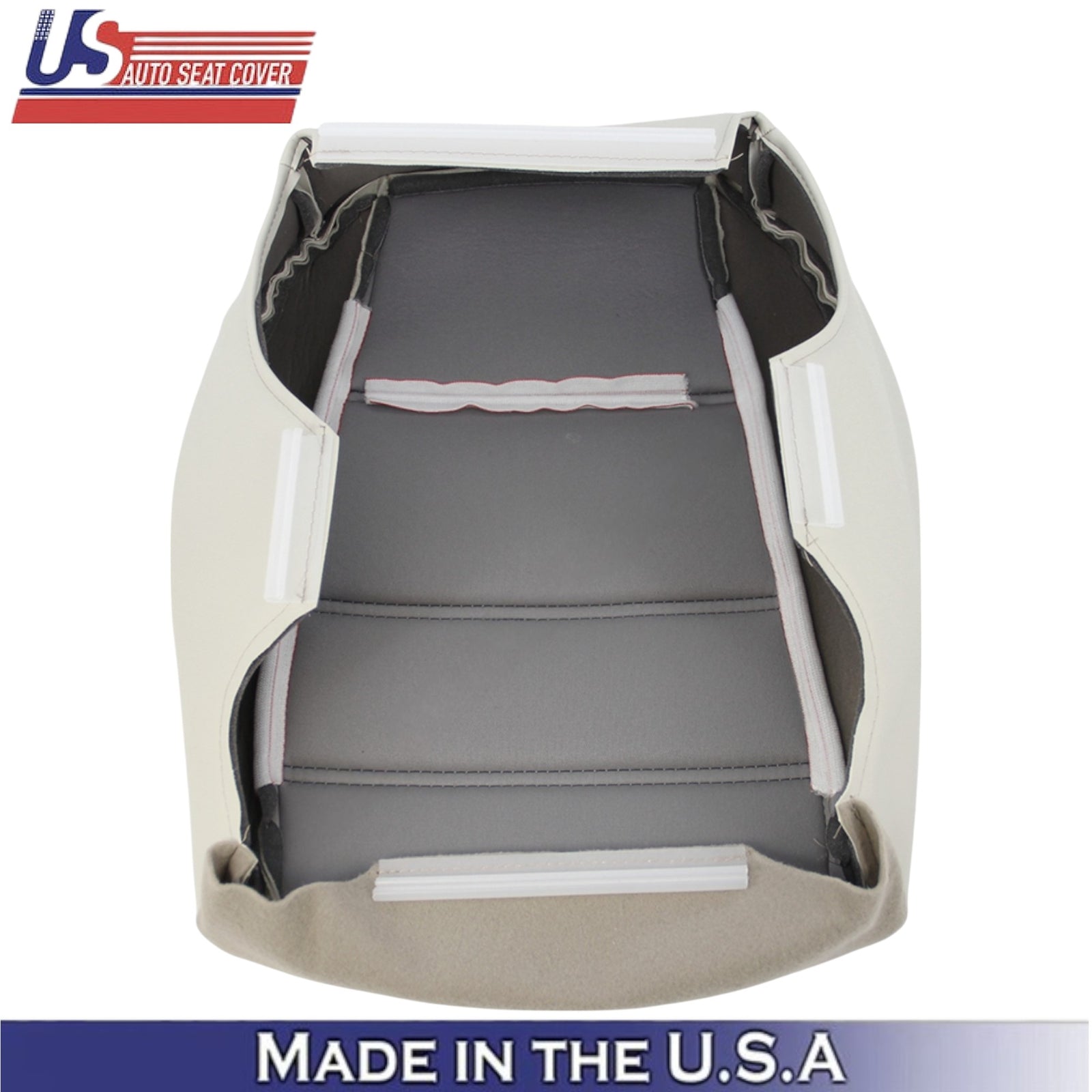 1999-2004 For Ford Mustang V6 Leatherette Driver Bottom Seat Cover Oxford White