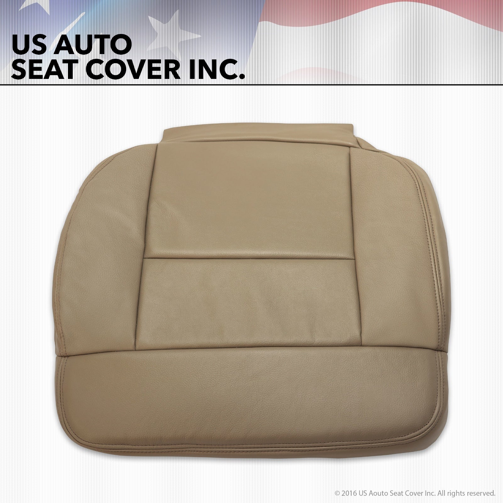 "2005-08" 2007 Ford F150 Driver Side Bottom Leather Seat Cover Medium Pebble Tan