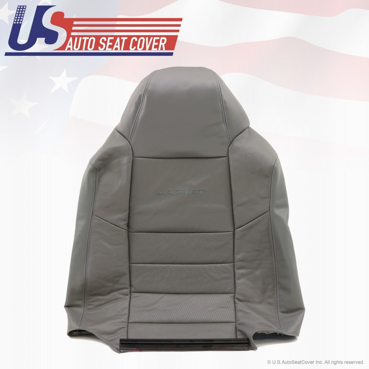 2002 To 2007 Ford F-350 Driver Top Lean Back perforated Leather Seat Cover Gray
