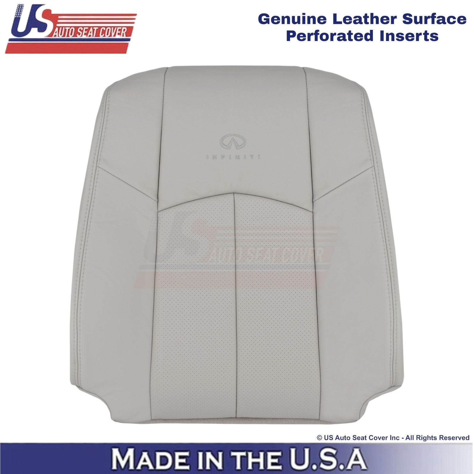 2009-2013 Fits Infiniti G37 Genuine Leather Front  Driver Top Seat Cover Stone