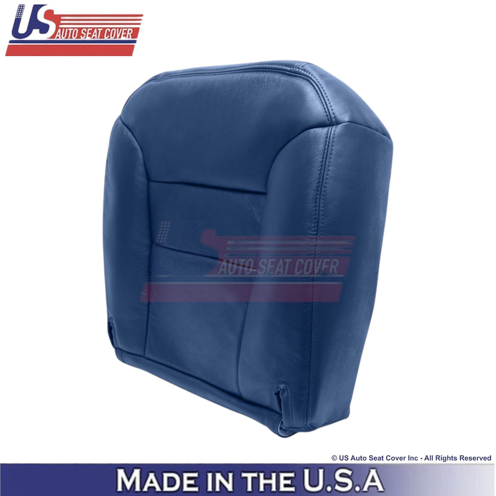 1995-1999 Fits Chevy Suburban Genuine Leather Driver Bottom Seat Cover Navy Blue