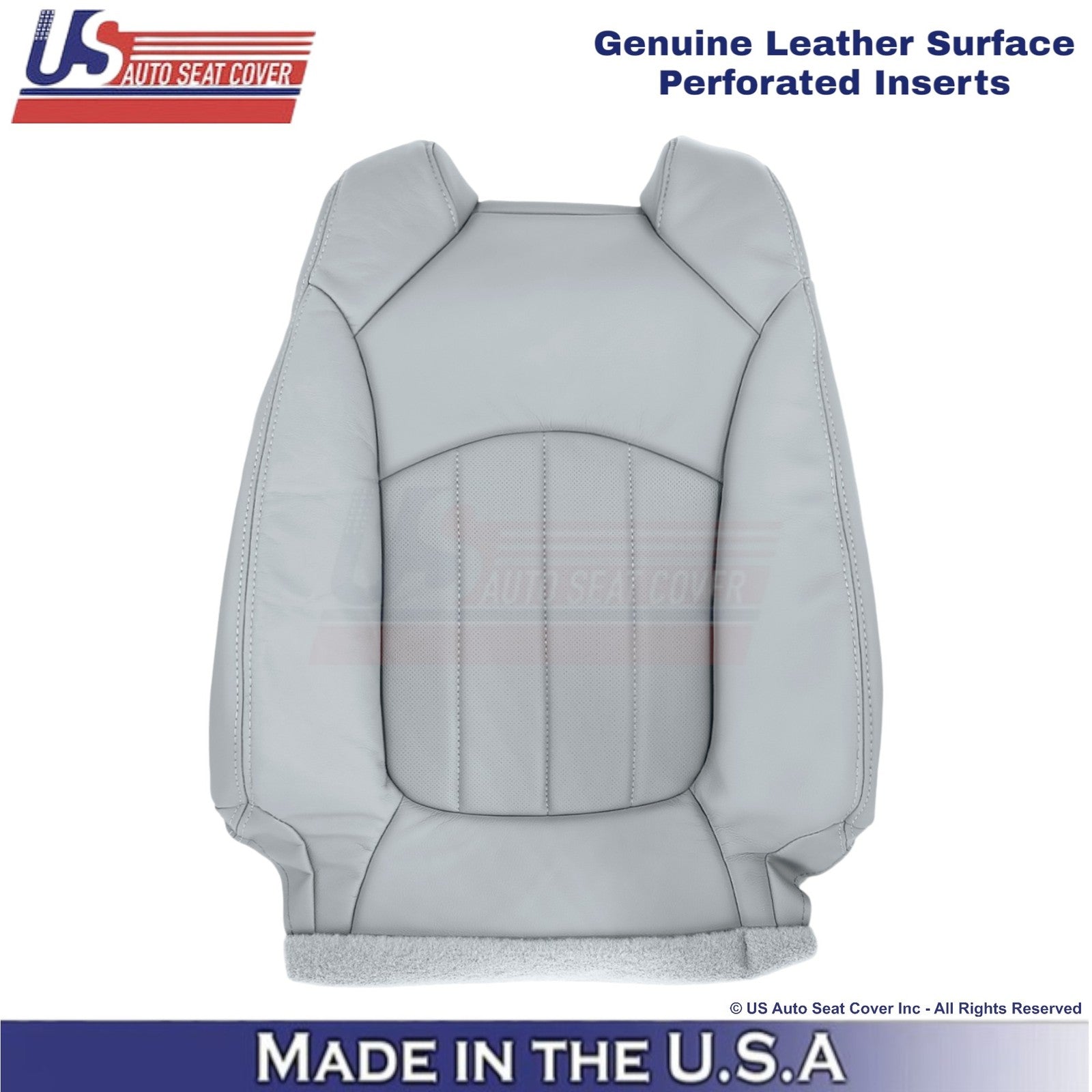 2013-2017 Fits Chevy Traverse Genuine Leather Perf. Front Covers Light Titanium
