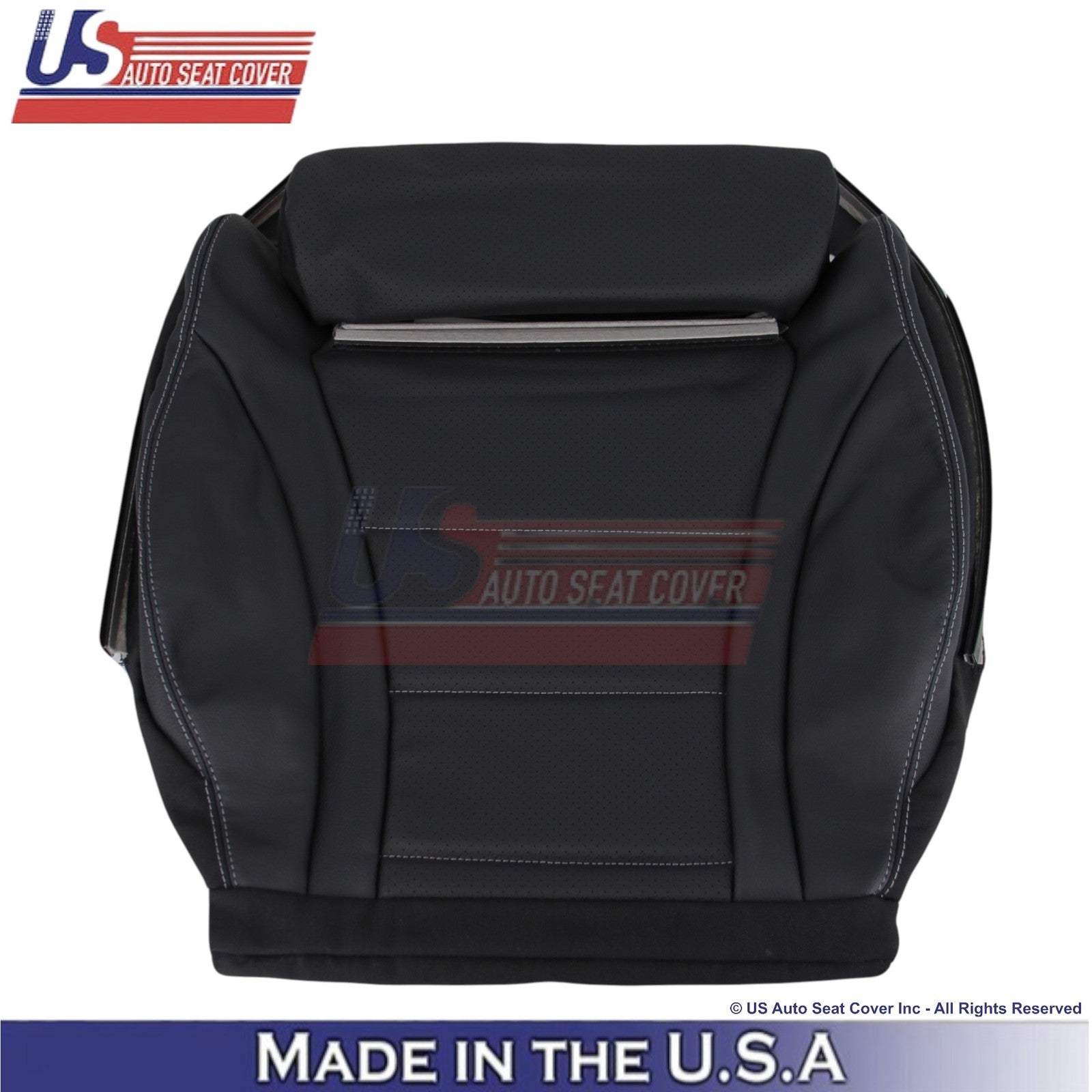 2016-2021 For Mercedes Benz GLC Class Leather Driver Covers Black - White Stitch