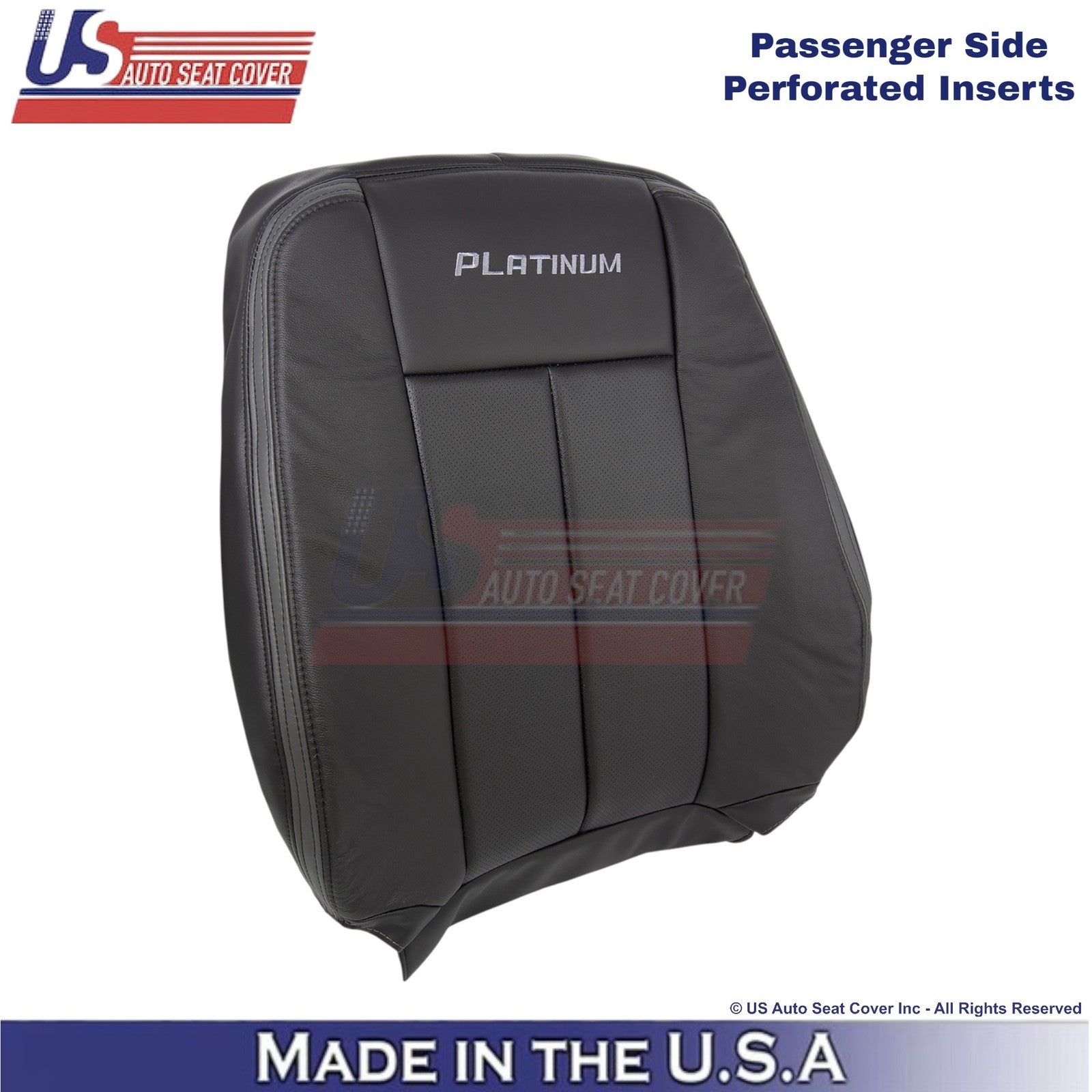 2015-2017 Fits Ford Expedition Platinum Leather Passenger Top Seat Cover Ebony