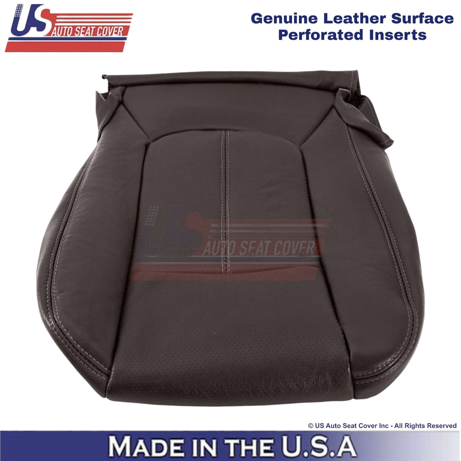 2015-2016 For Ford F250 F350 Genuine Leather Driver Bottom Seat Cover Mesa Brown