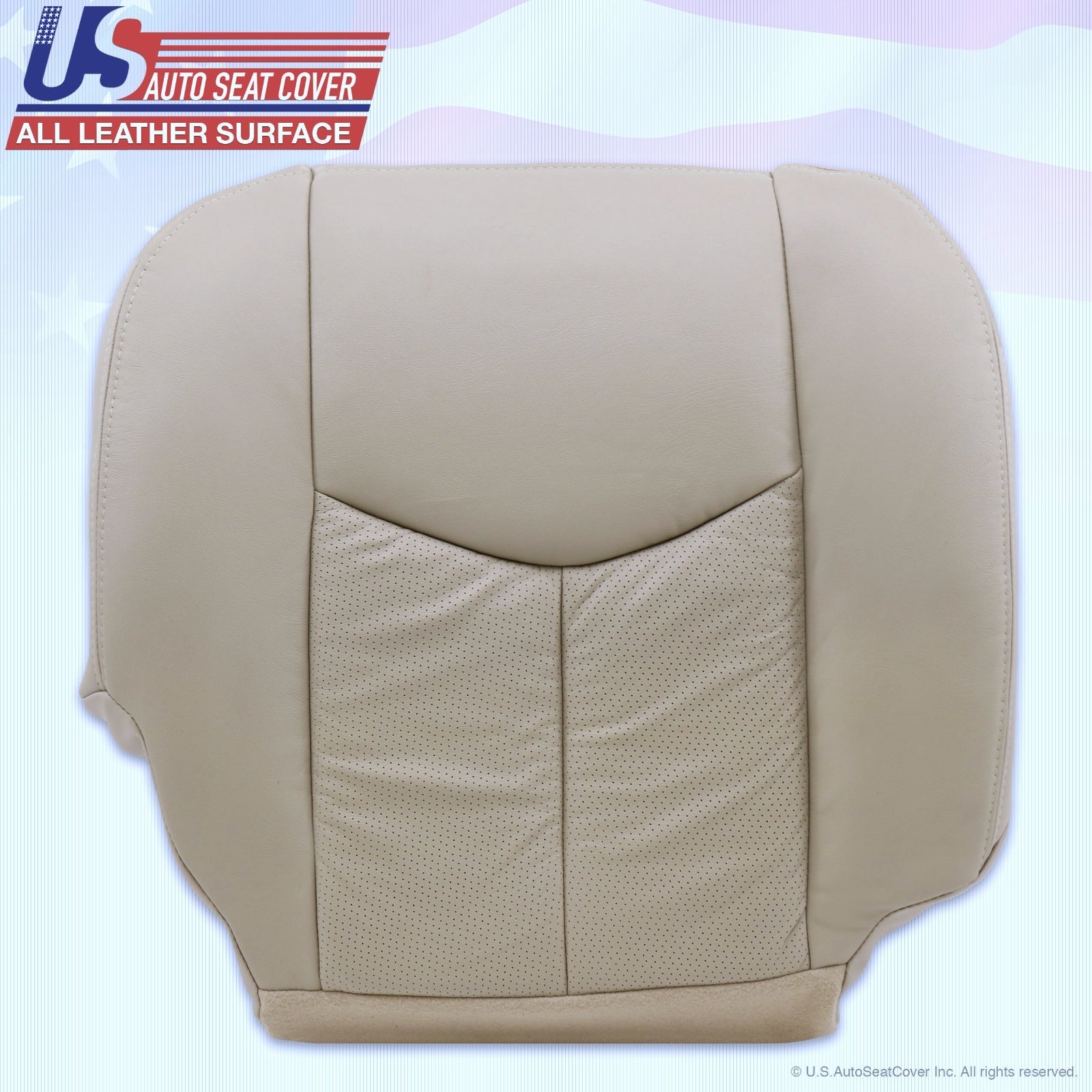 2003 to 06 Cadillac Escalade Driver & Passenger Bottom Leather Seat Covers Tan