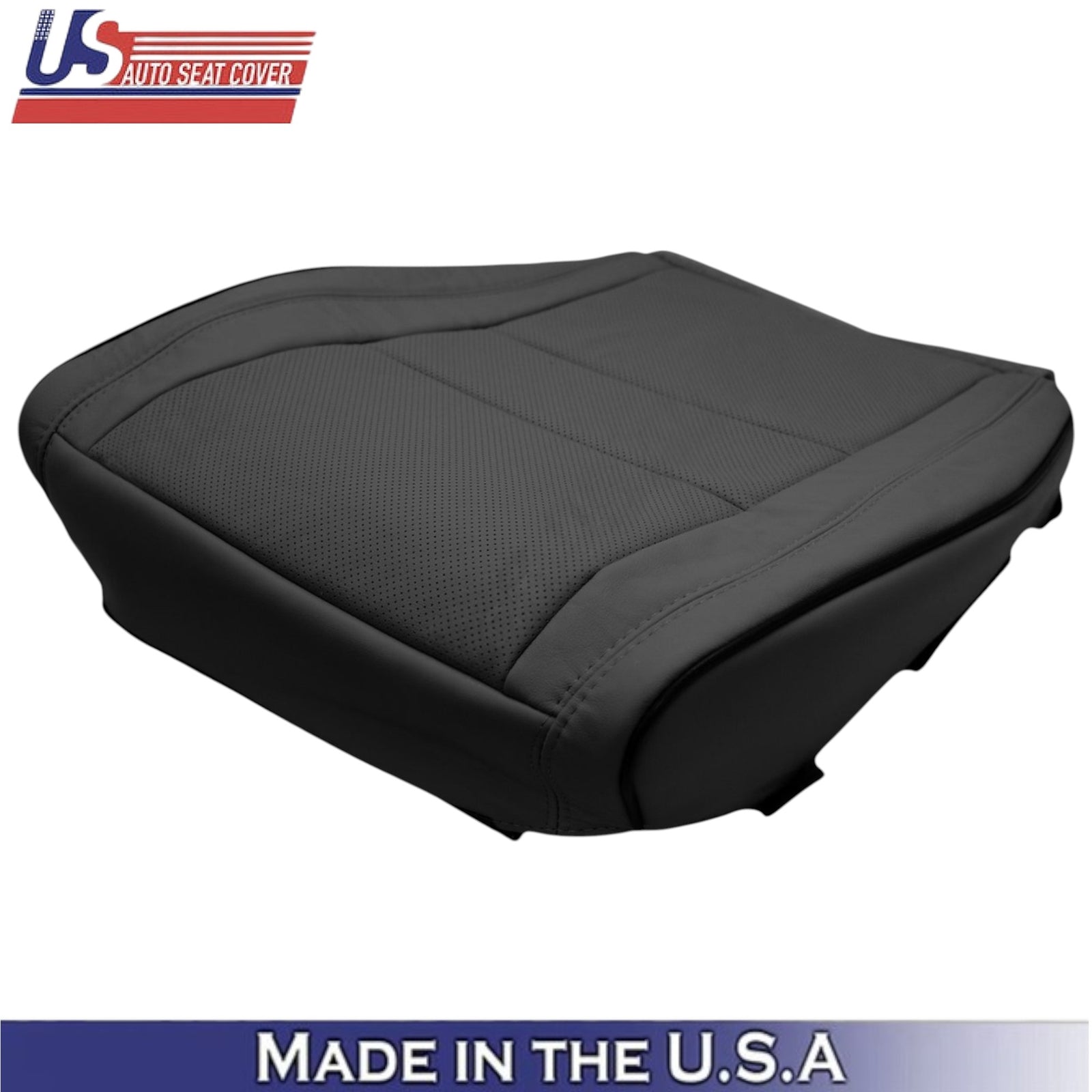 2011-2021 For Jeep Grand Cherokee Genuine Leather Driver Bottom Seat Cover Black